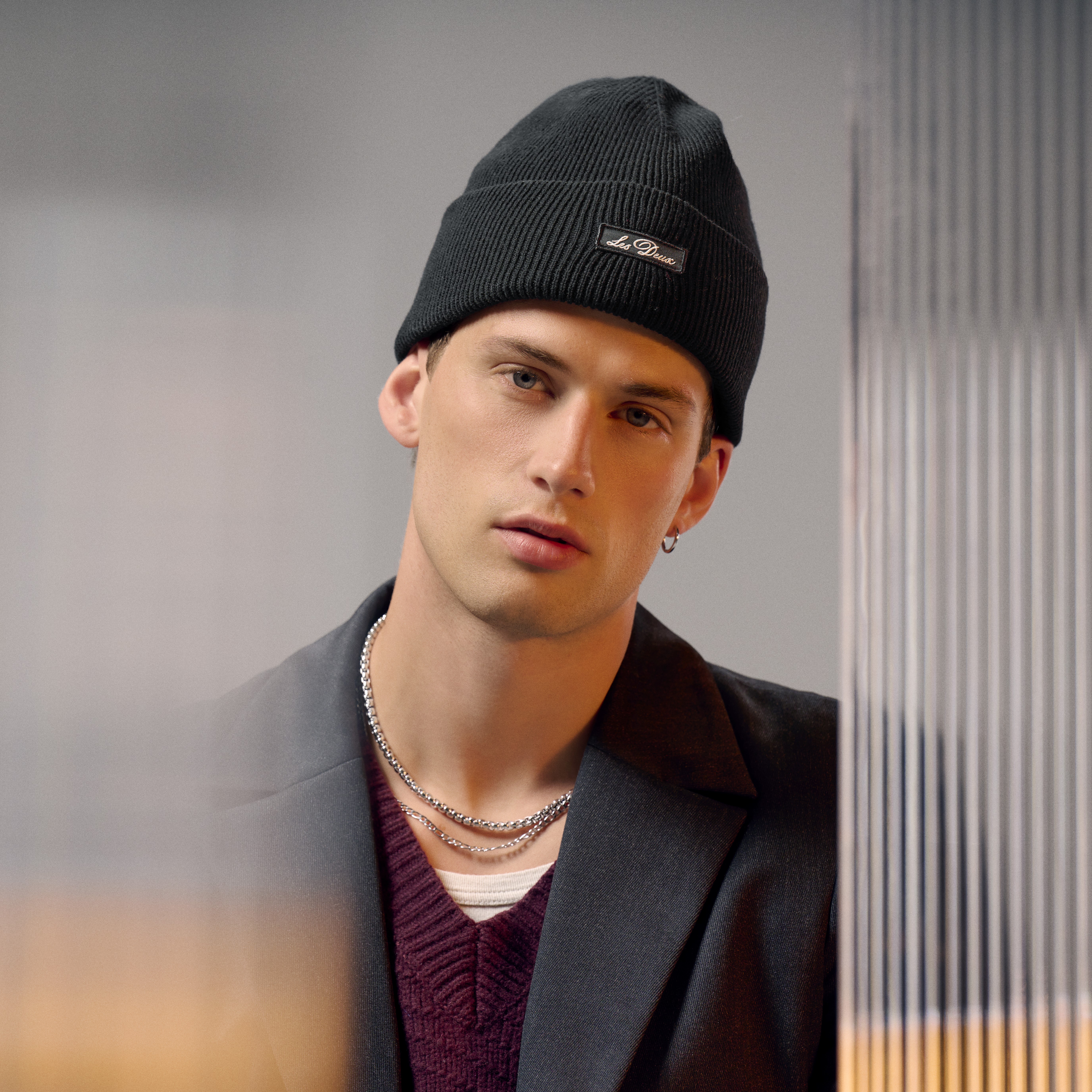 Les Deux | Wayne čierna čiapka s nášivkou s logom - 2