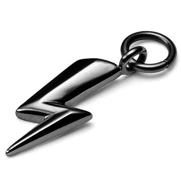 Black Stainless Steel Lightning Bolt Charm Black Stainless Steel Lightning Bolt Charm