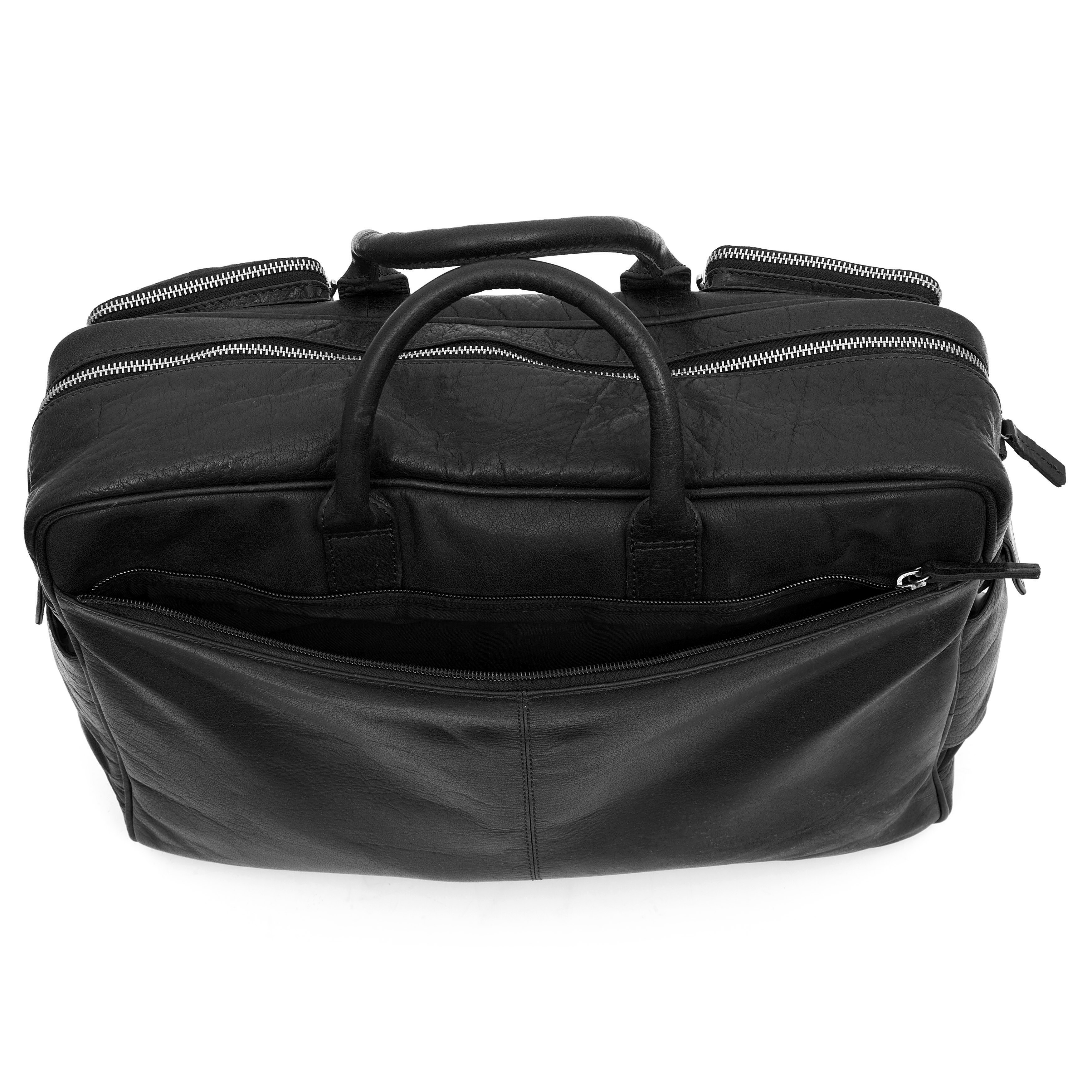 Sac de voyage Montréal Safari en cuir noir  - 10
