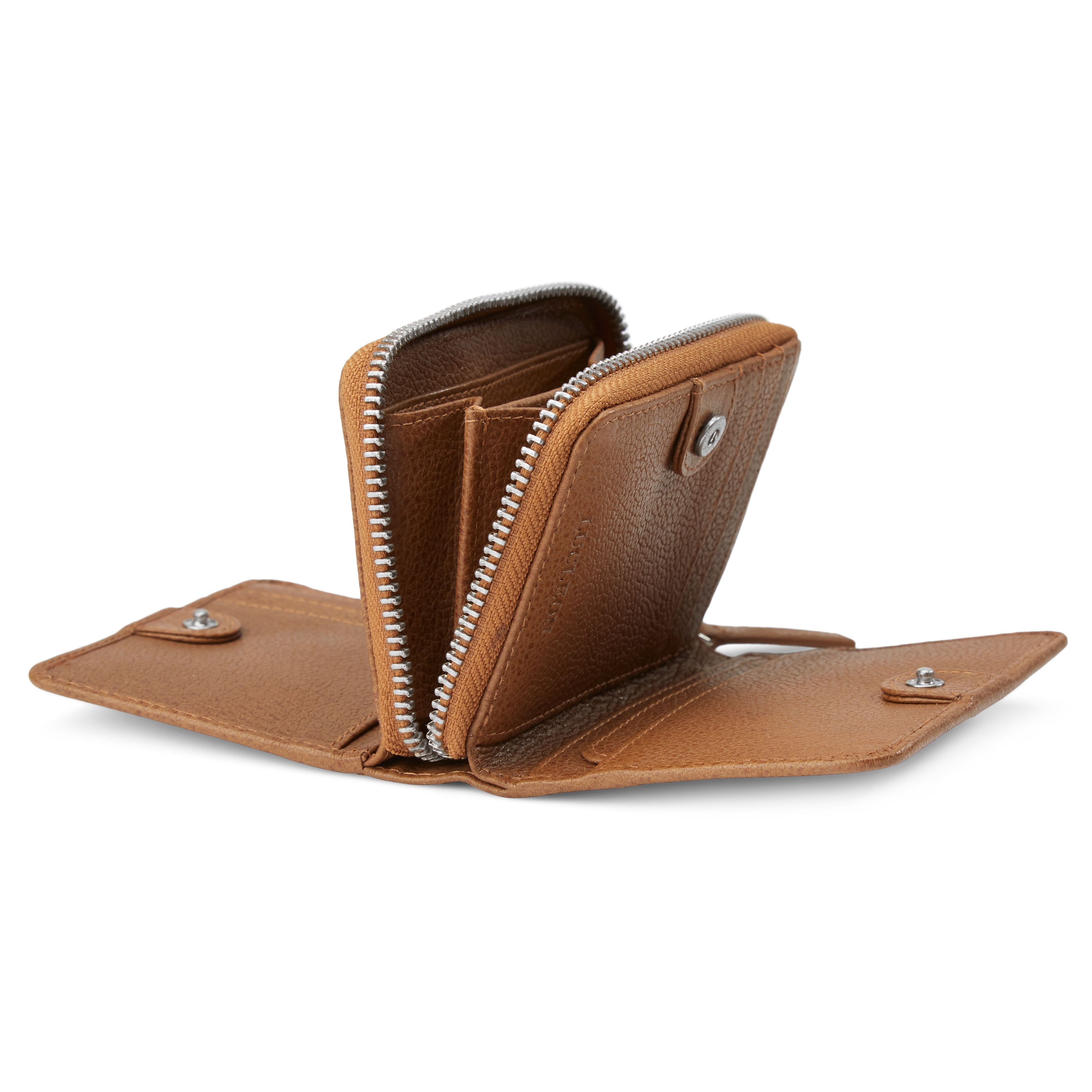 Cartera de cuero marrón claro con bloqueo RFID Lorn - 5