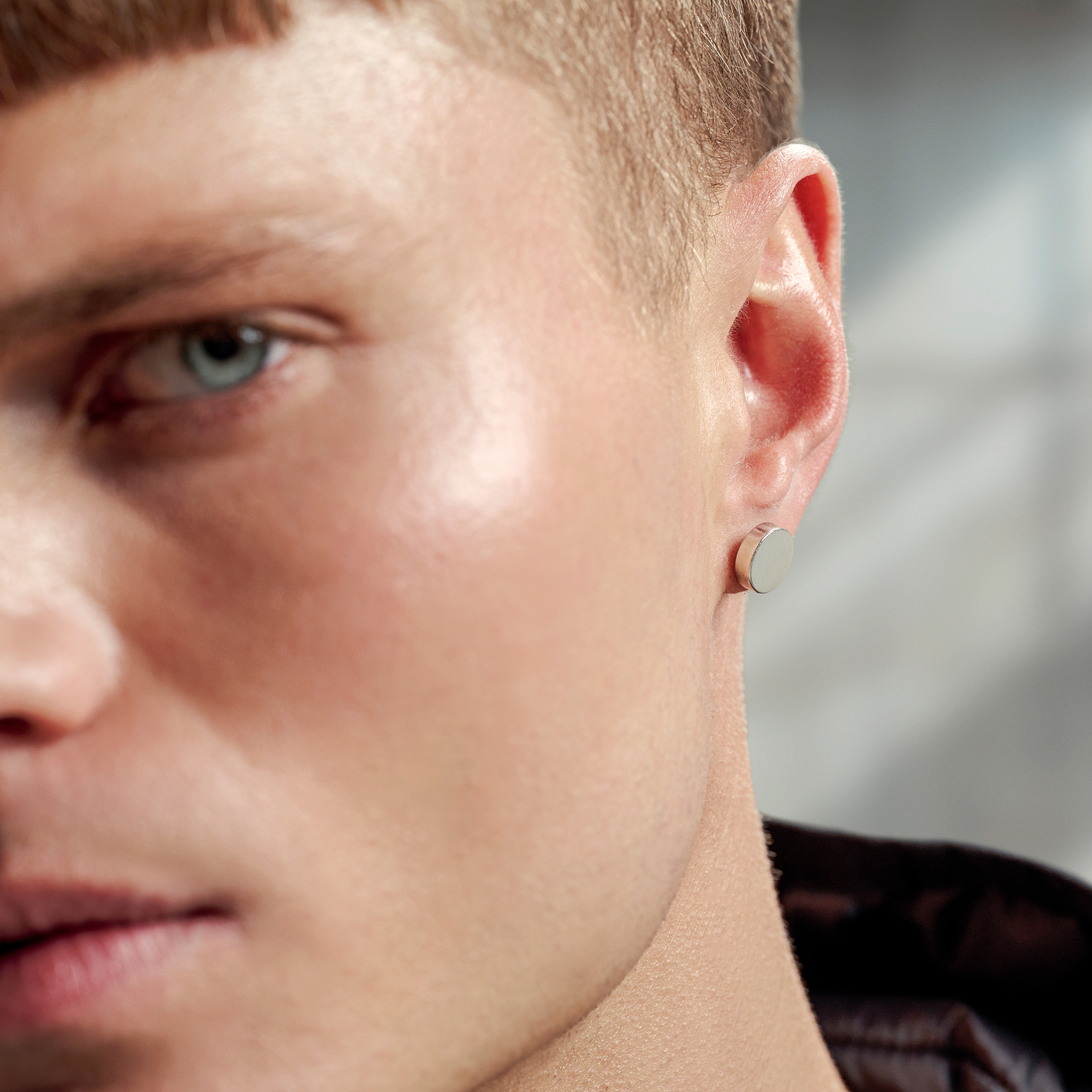 Argentia | 925s | Faux écarteur clou d'oreille plat en argent sterling plaqué rhodium de 10 mm - 4