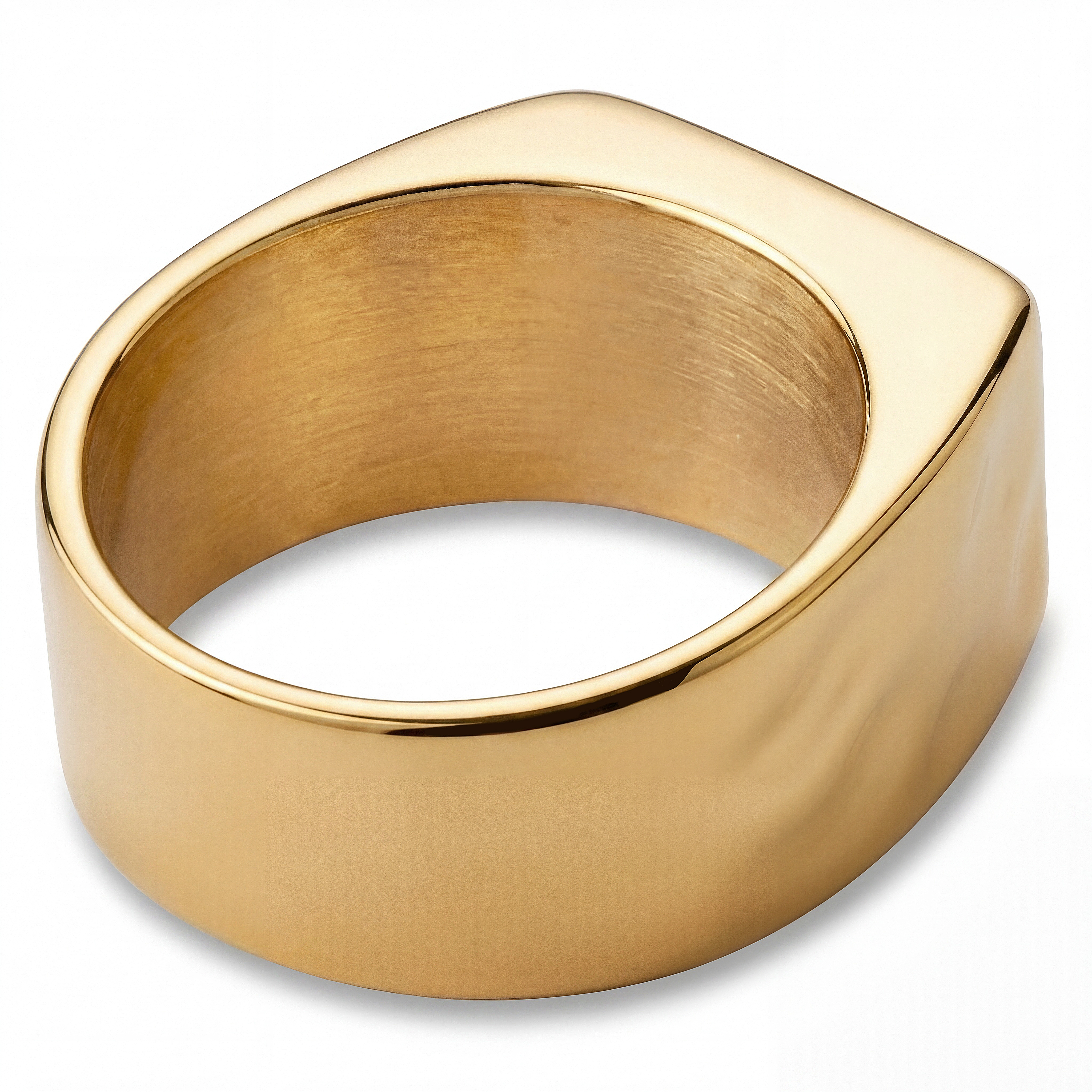 Mediterranean | Goldfarbener Edelstahl-Siegelring mit mehreren grünen Steinen - 2