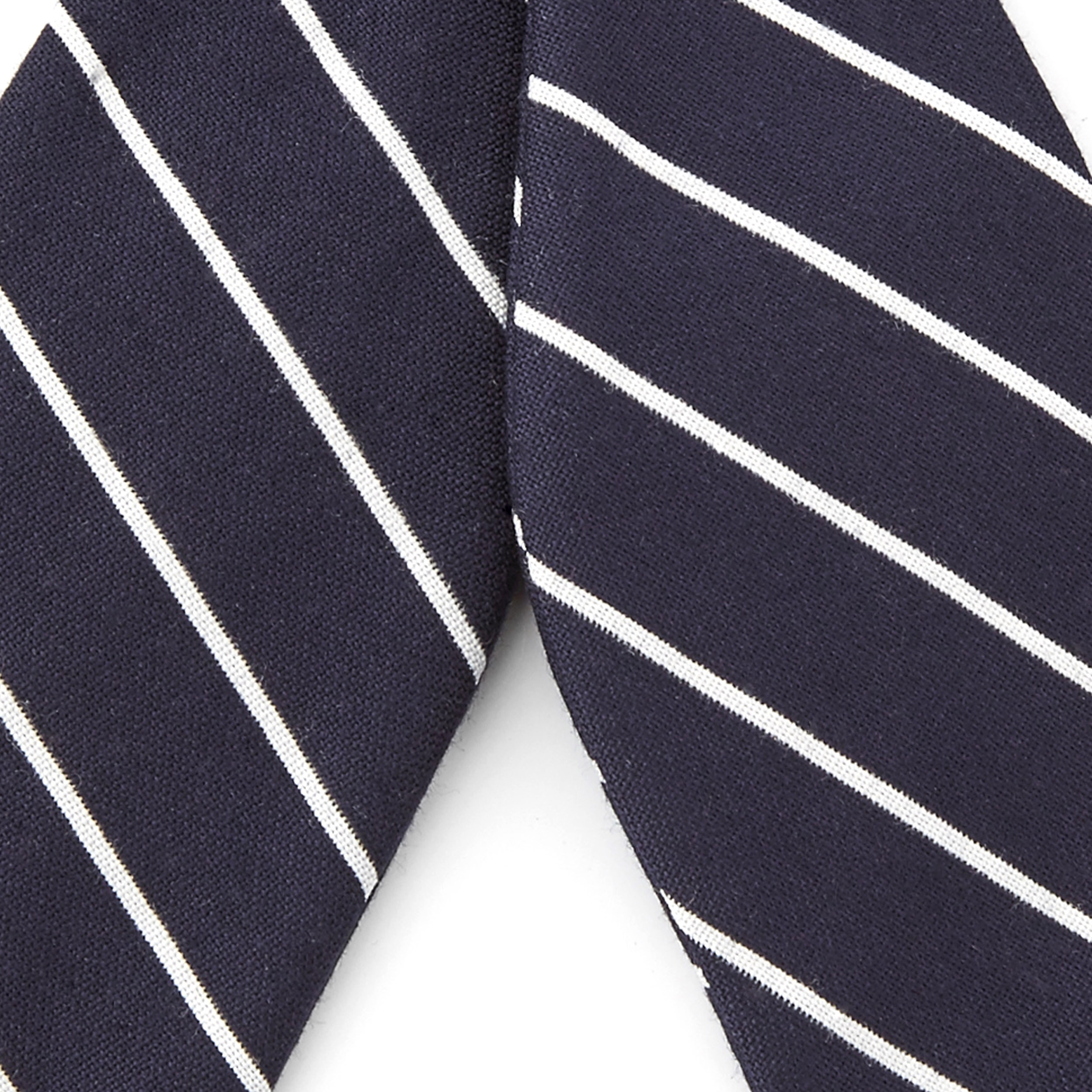 Marineblauwe Gestreepte Zelfbinder Vlinderdas - 2