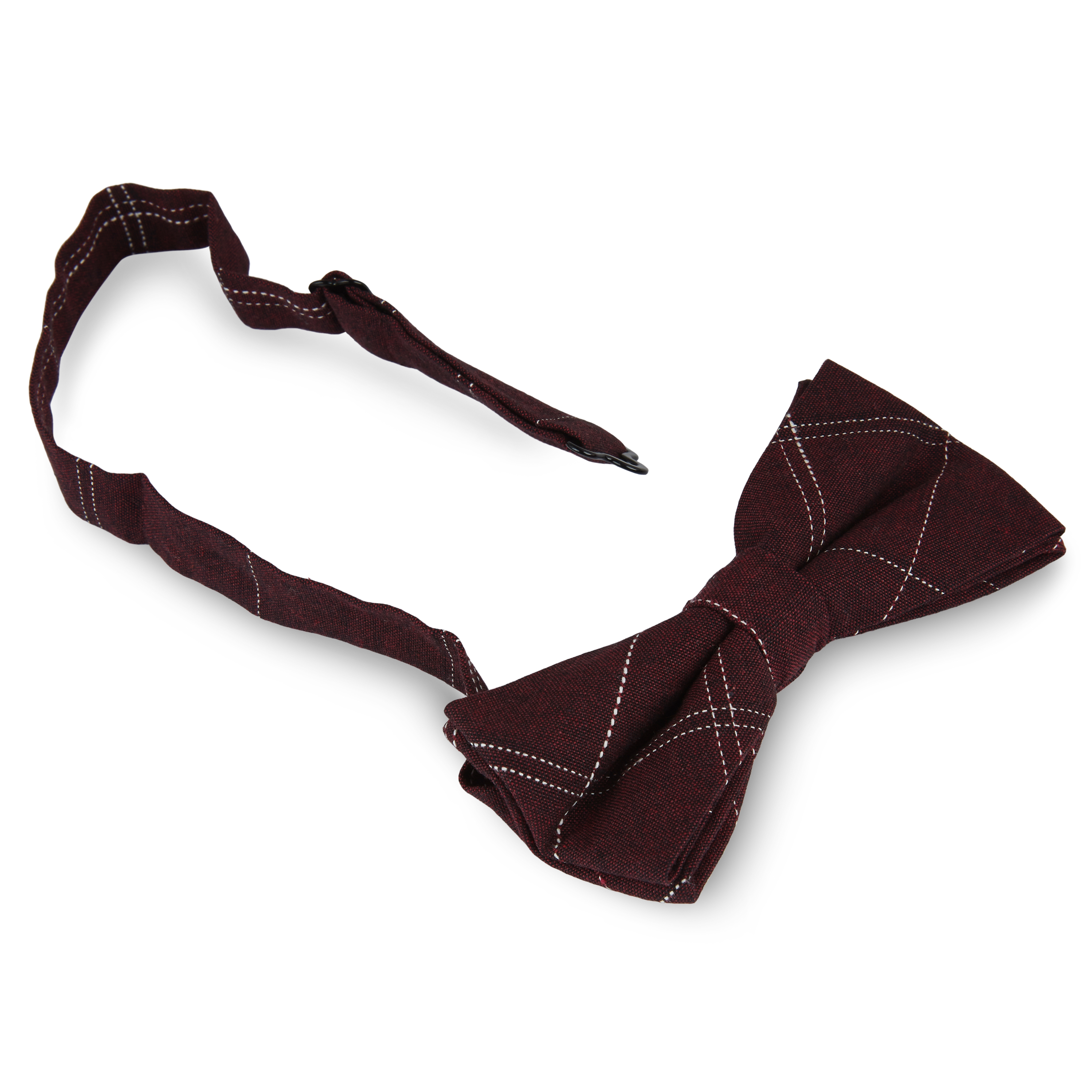 Vinröd Broderad Fluga - 2