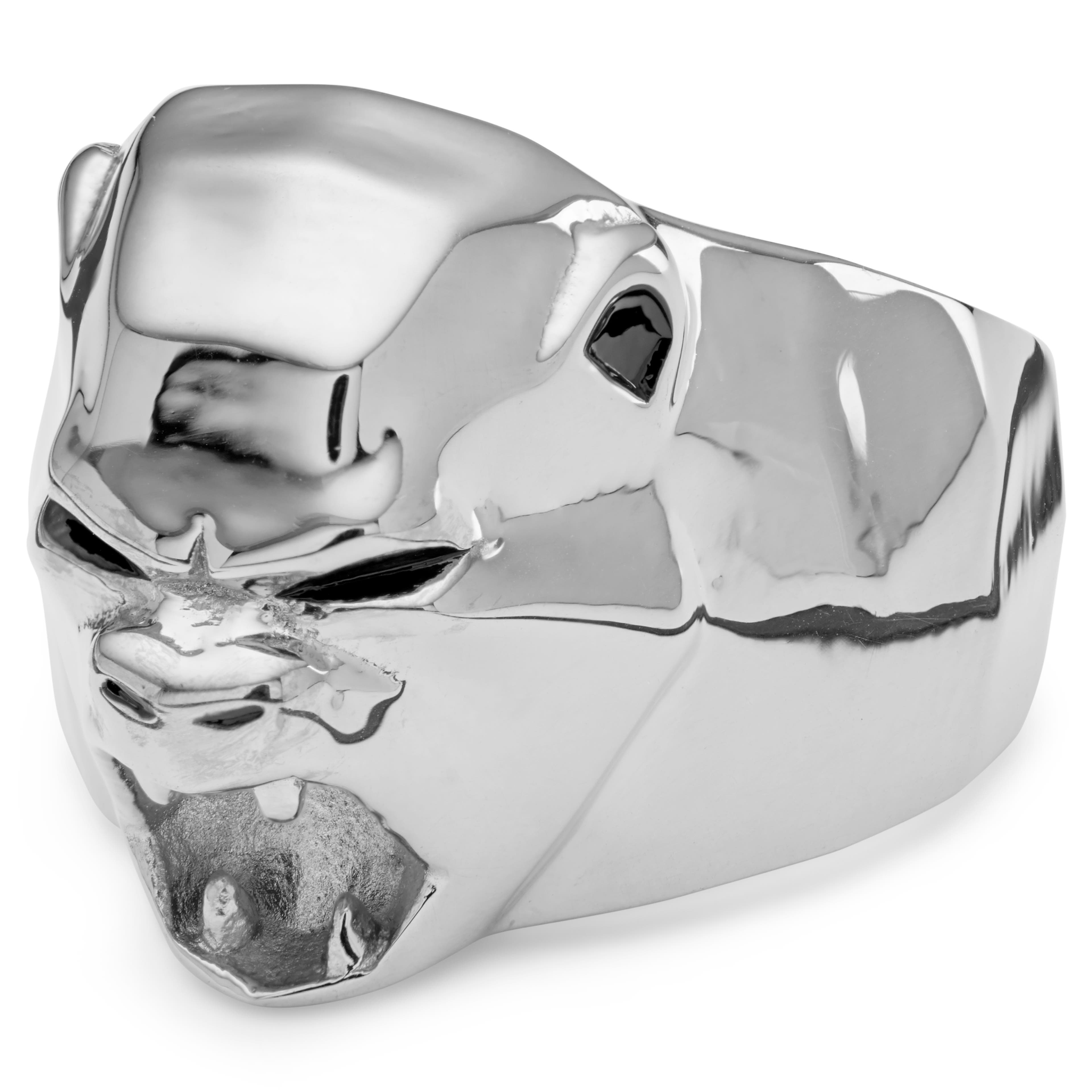 Mack ezüstszínű gorillafejes acél pecsétgyűrű