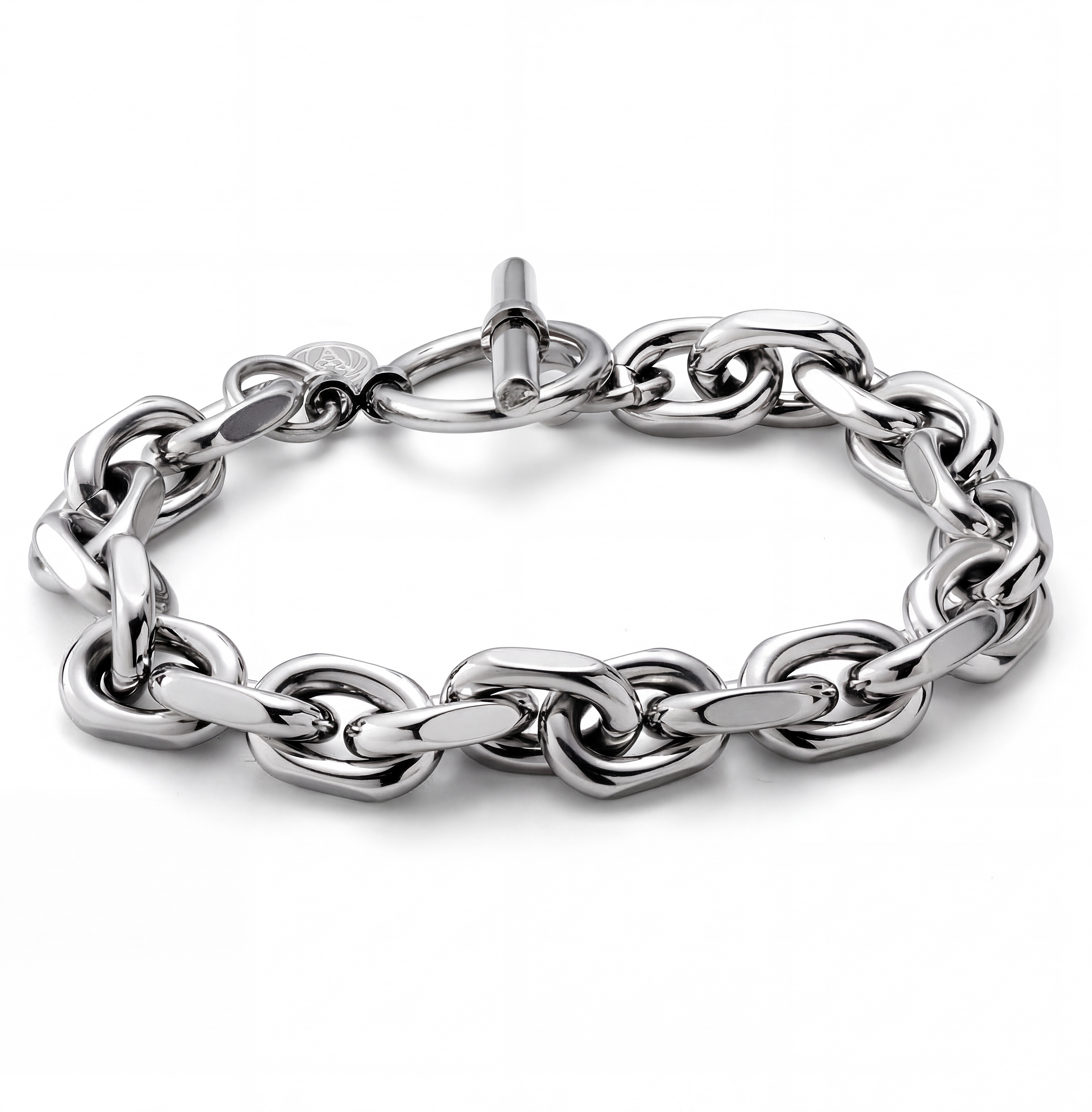 New Classics | Ezüst tónusú rozsdamentes acél O-láncszemes T-kapcsos karkötő