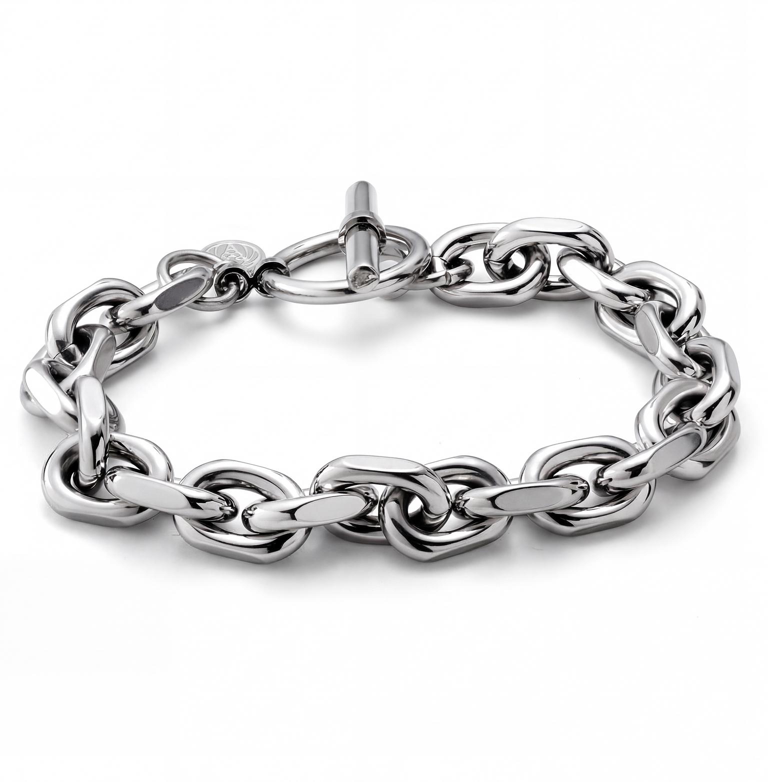 New Classics | Silver‑Tone Stainless Steel O‑Link Toggle Bracelet New Classics | Silver‑Tone Stainless Steel O‑Link Toggle Bracelet