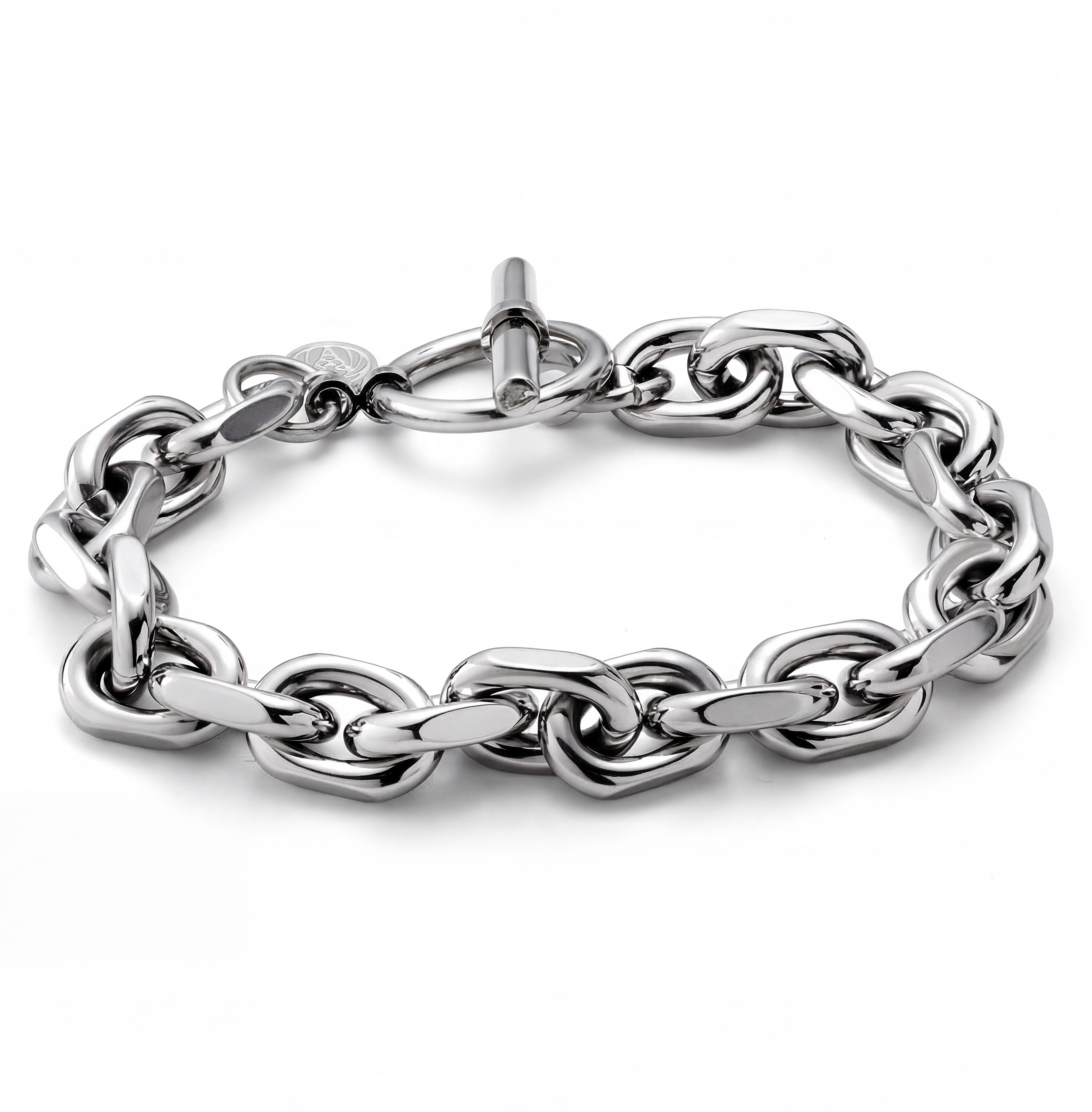 New Classics | Ezüst tónusú rozsdamentes acél O-láncszemes T-kapcsos karkötő New Classics | Ezüst tónusú rozsdamentes acél O-láncszemes T-kapcsos karkötő