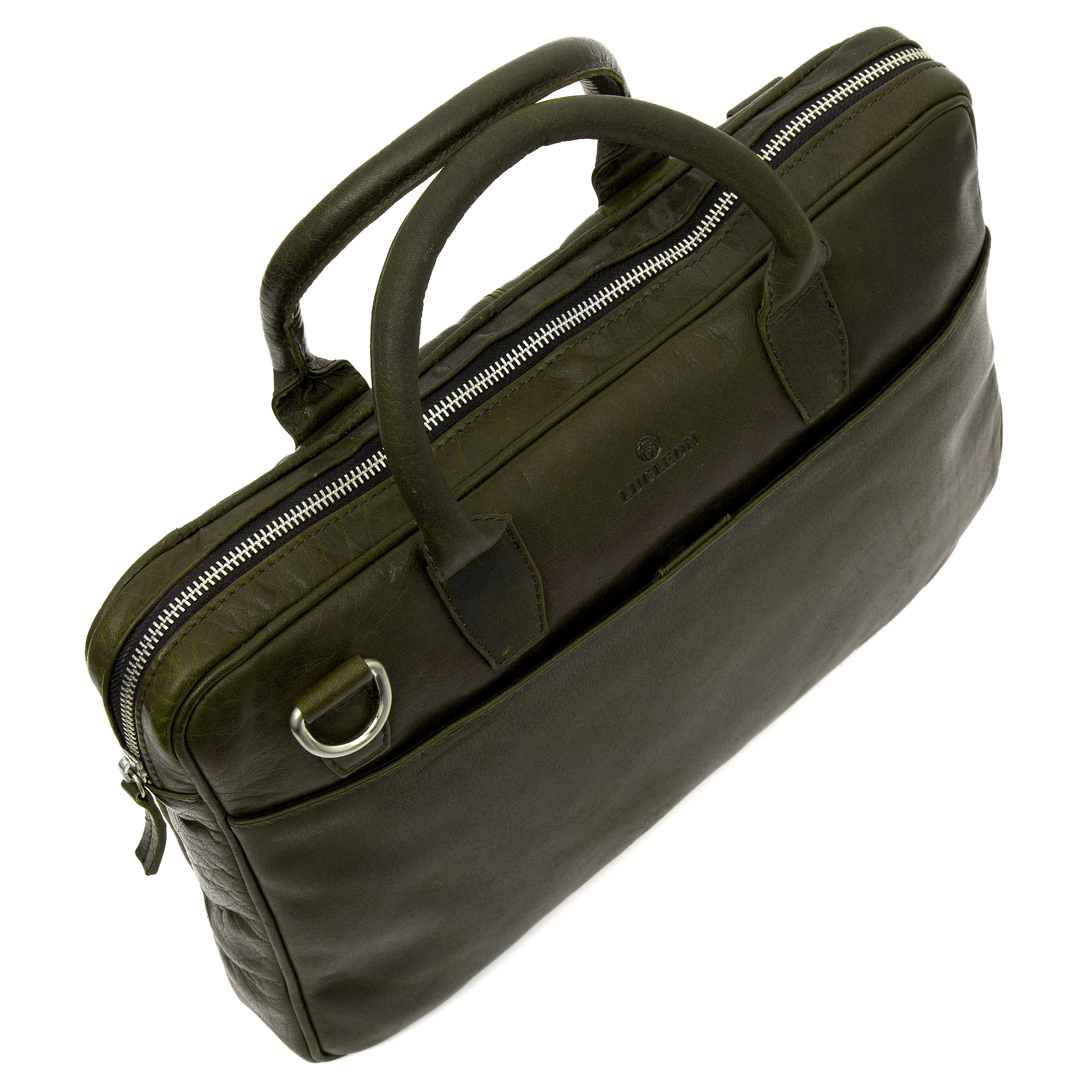 Montreal Schlanke Olivgrüne Executive Ledertasche 13 Zoll - 5