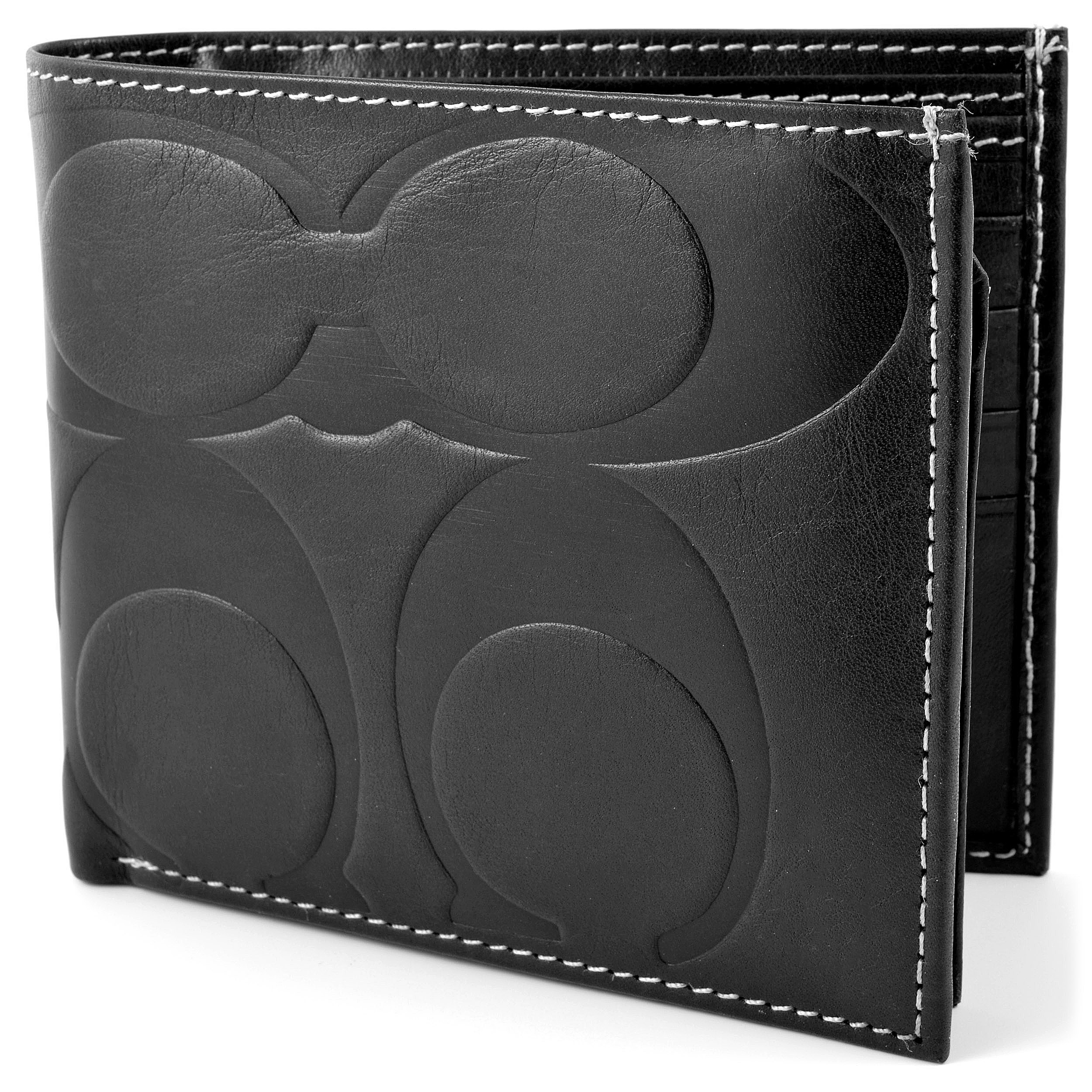 Portefeuille en cuir noir PRAMO  - 1