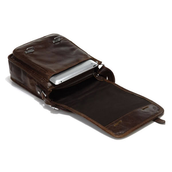 Braune Leder Satchel Tasche - 7