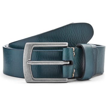 Cerulean Blue Leather Rawhide Belt