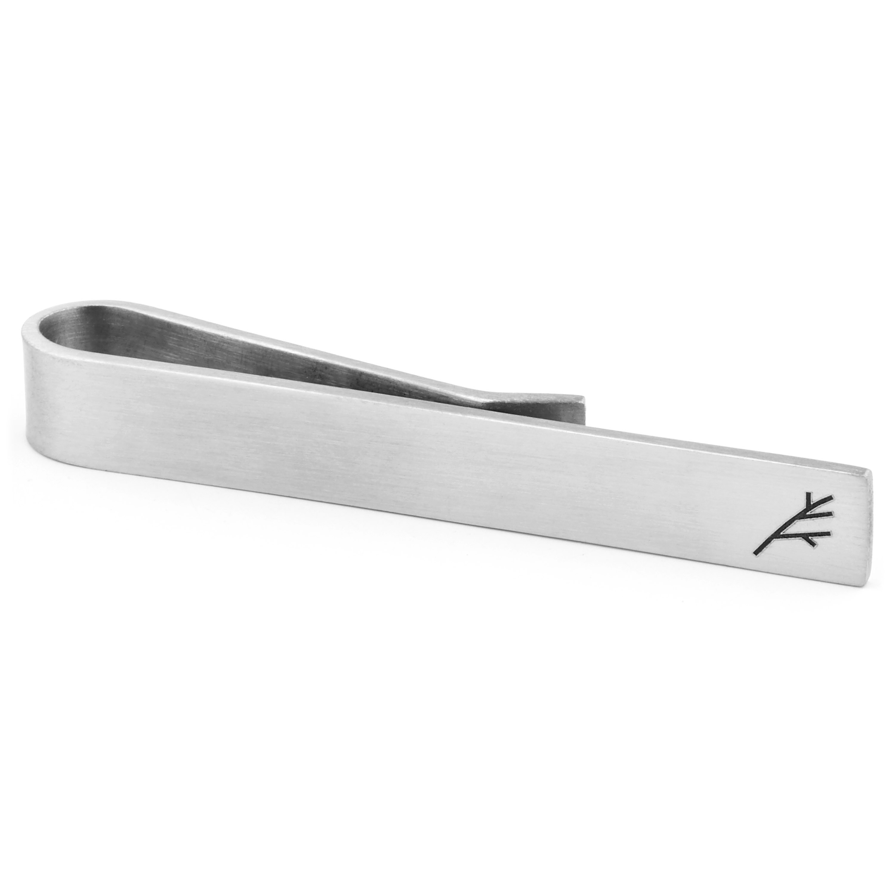 Brushed Stainless Steel Short Tie Bar - 2