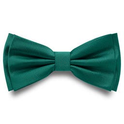 Emerald Green Pre-Tied Herringbone Bow Tie