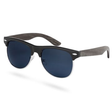 Browline Ebenholz Sonnenbrille Mit Getönten Polarisierten Sonnenbrillengläsern