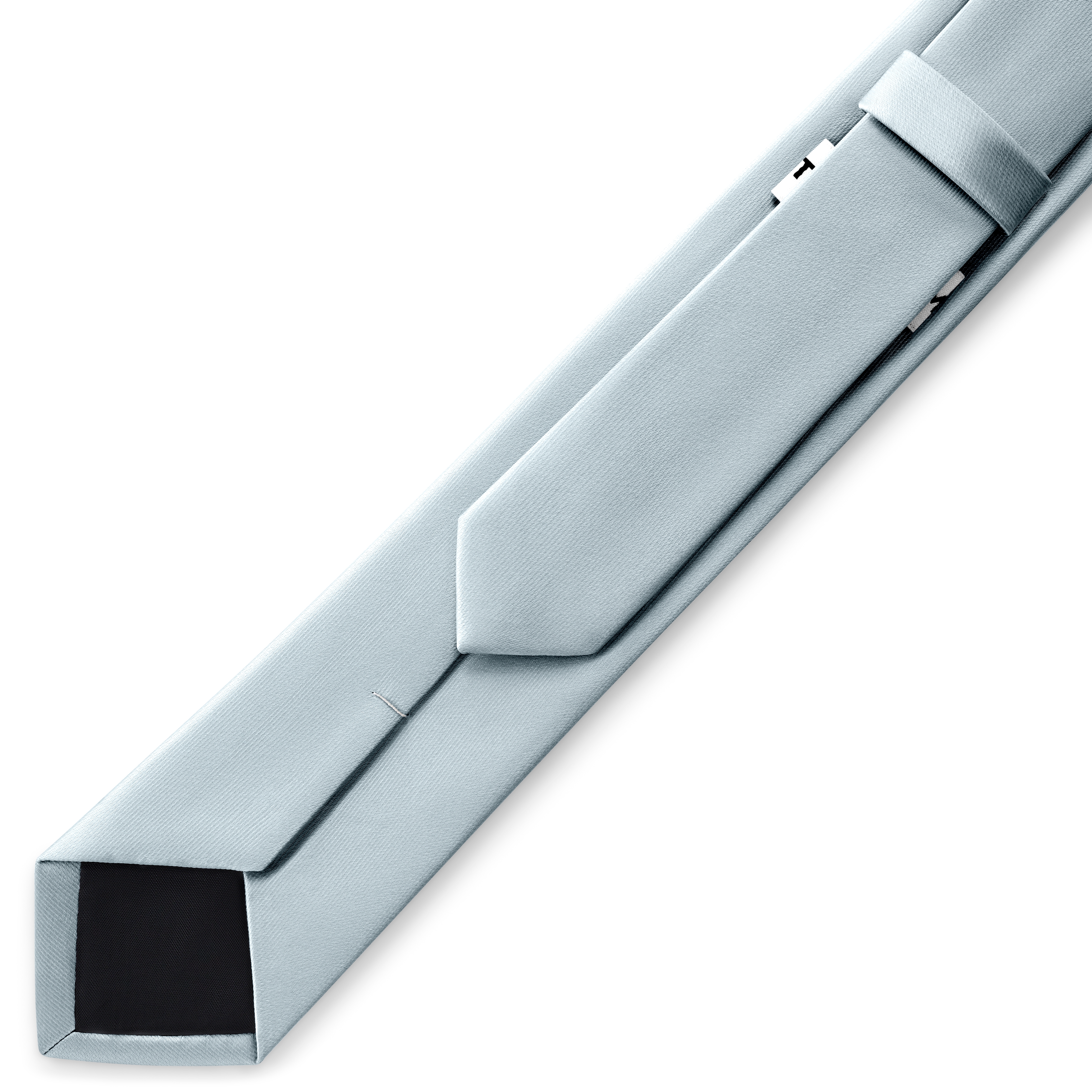 6 cm arktyczny niebieski wąski krawat satynowy - 3