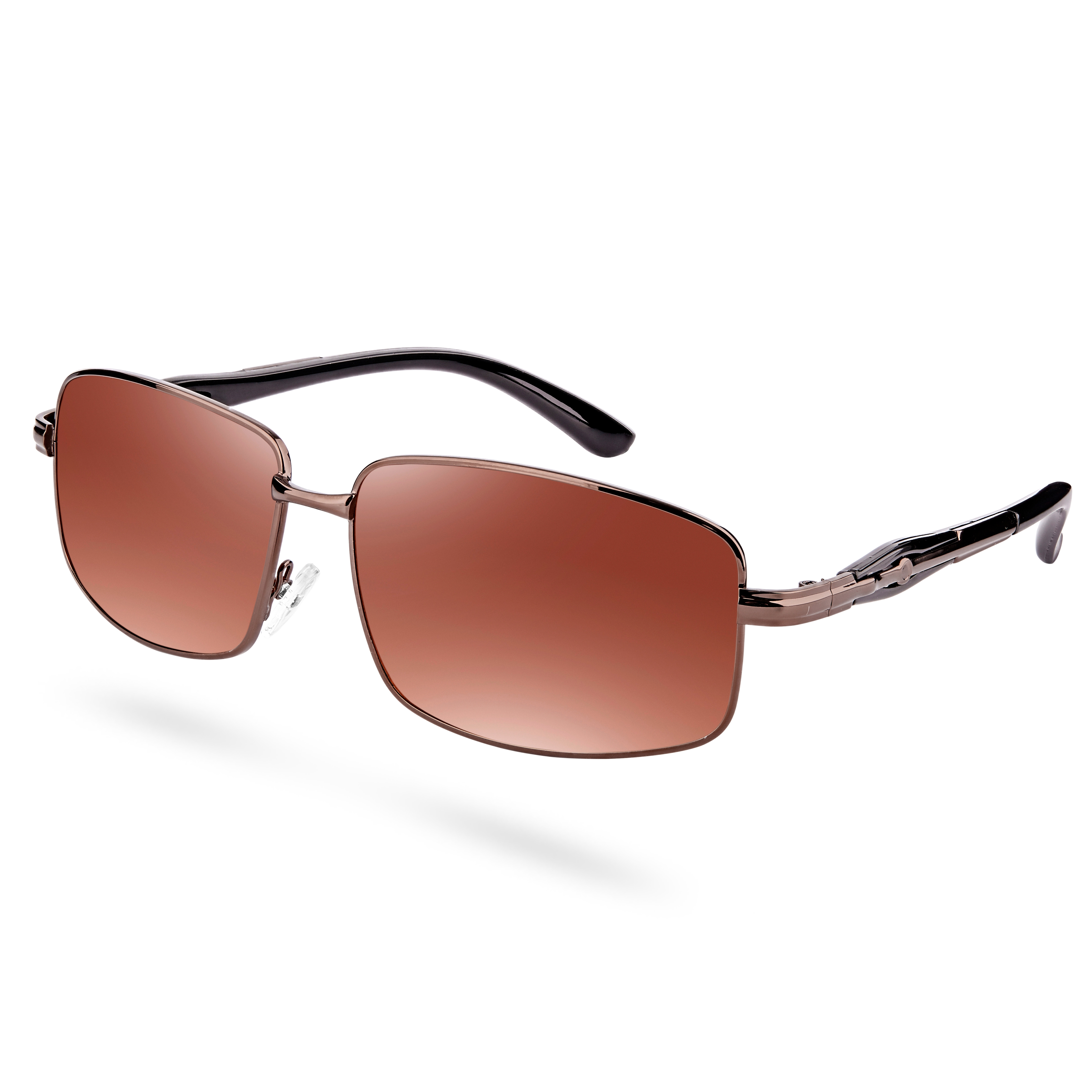 Barna, polarizált lencsés téglalap napszemüveg - 2