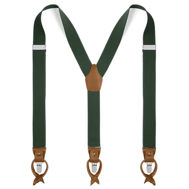 Wide Dark Green Convertible Braces Wide Dark Green Convertible Braces