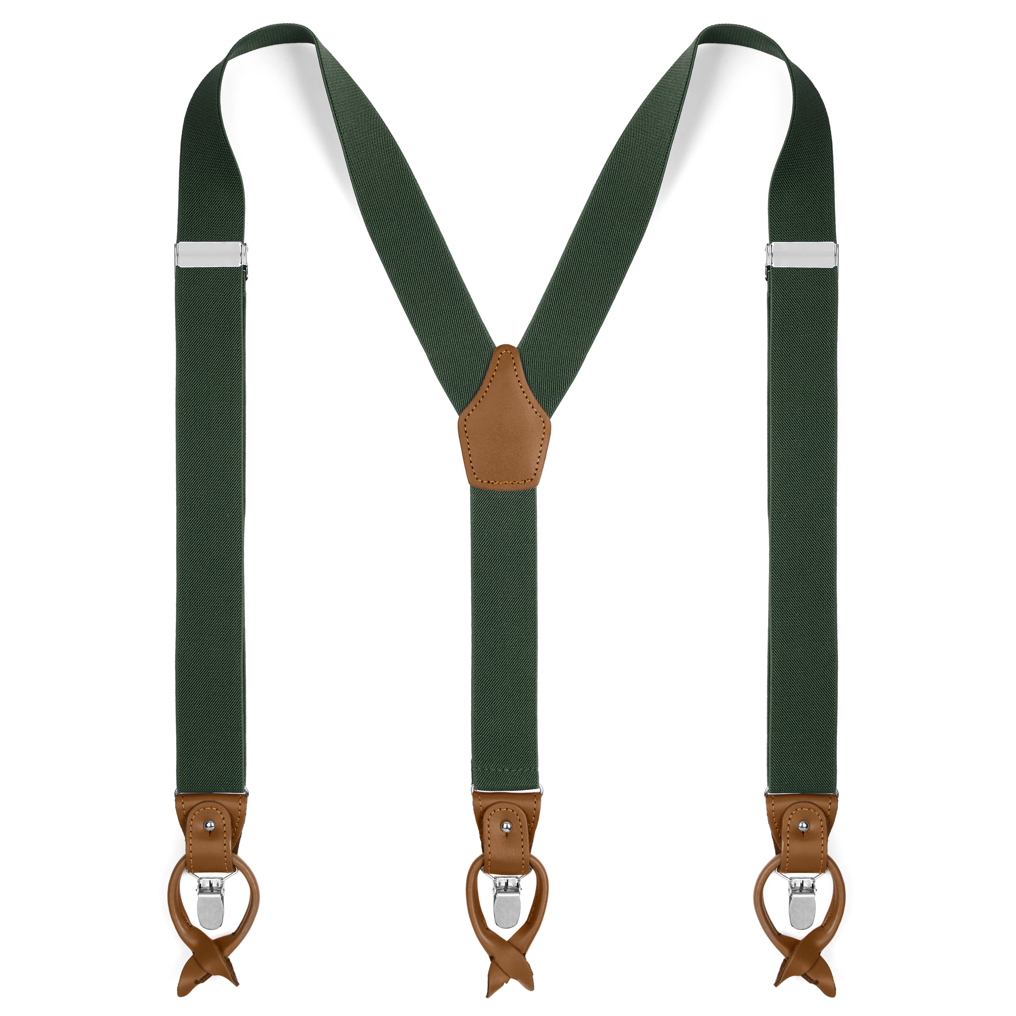 Wide Dark Green Convertible Braces