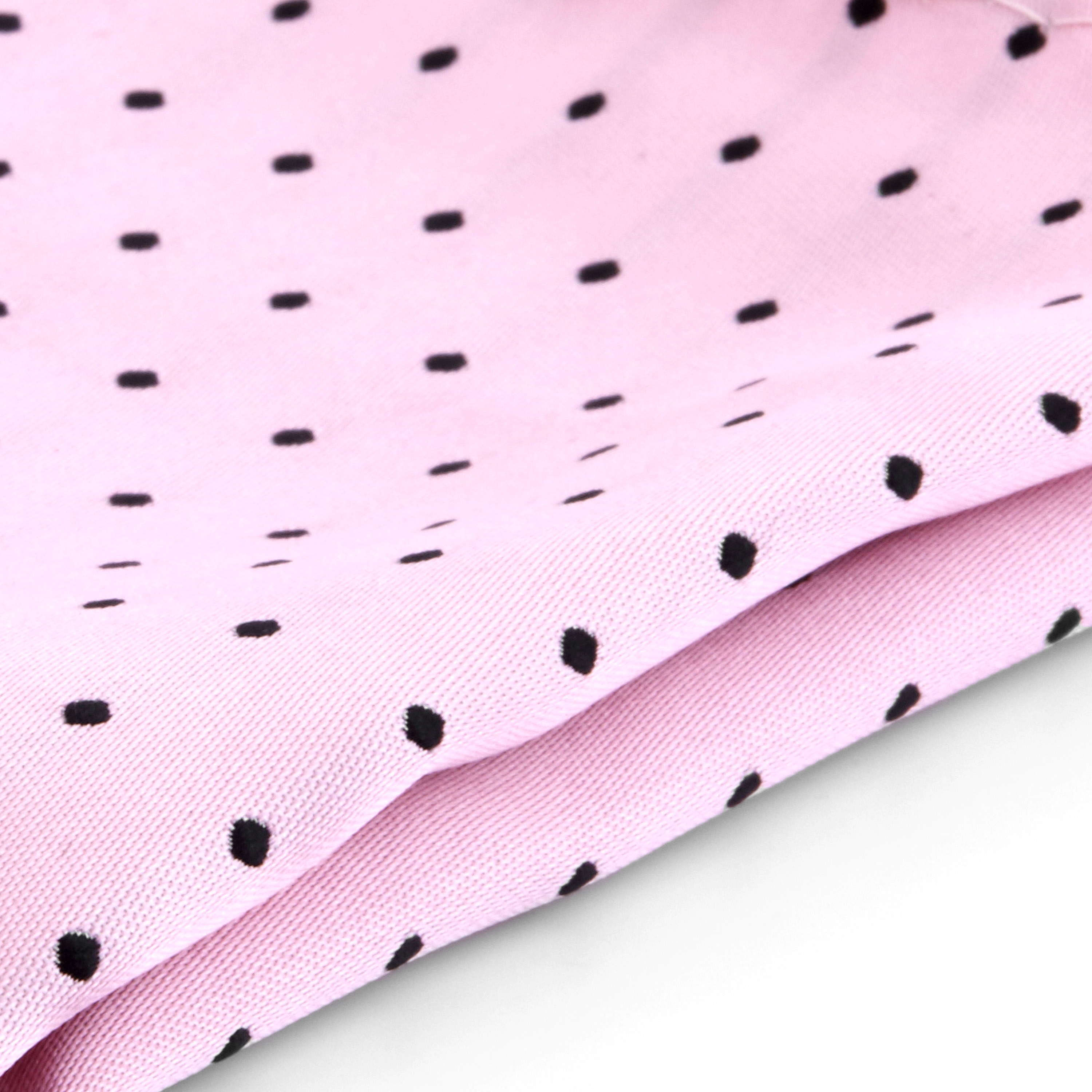 Pink & Black Polka Dots Pocket Square - 2