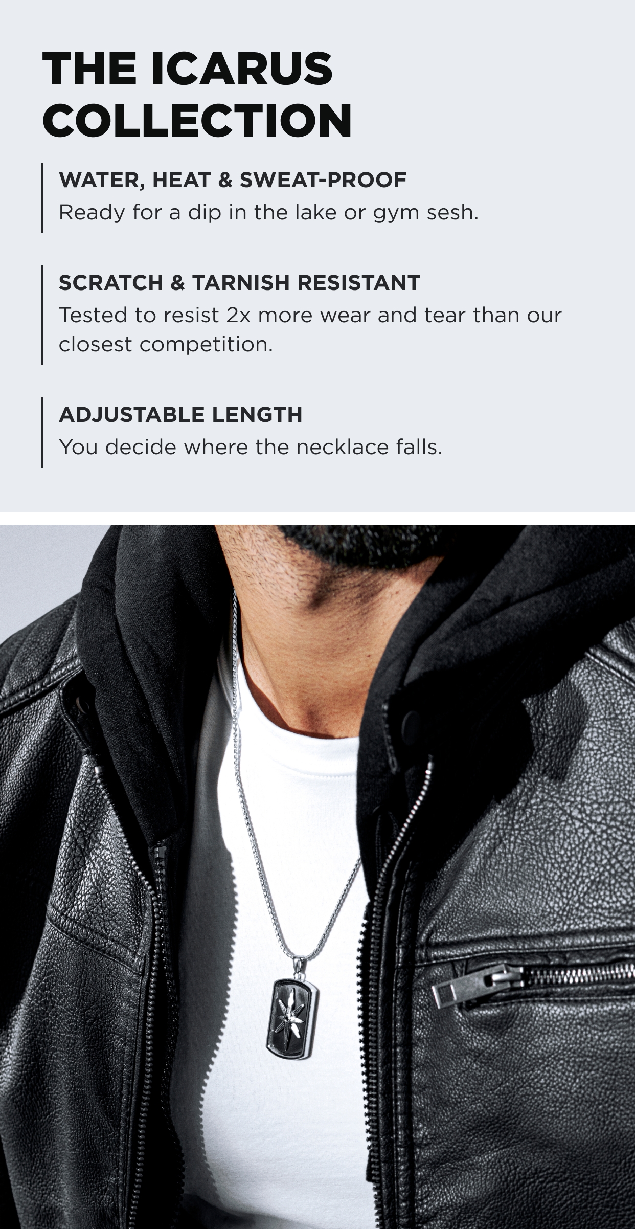 Icarus | Silver-Tone Stainless Steel Skull Dog Tag Box Chain