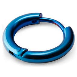 Blue Stainless Steel Hoop Earring