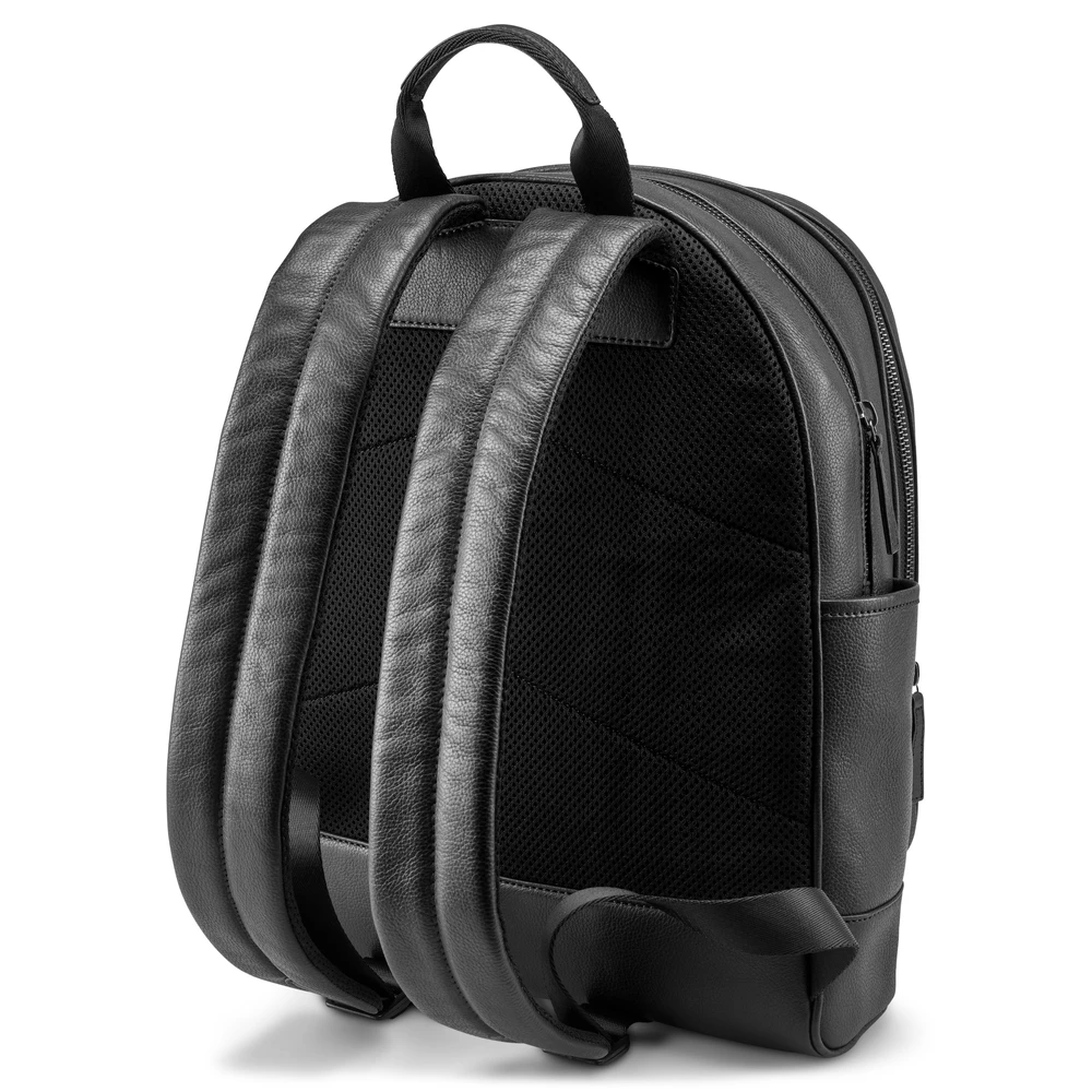 black faux leather backpack men Men's Vegan Travel Cotton Twill Adventure Backpack - Alligator Black