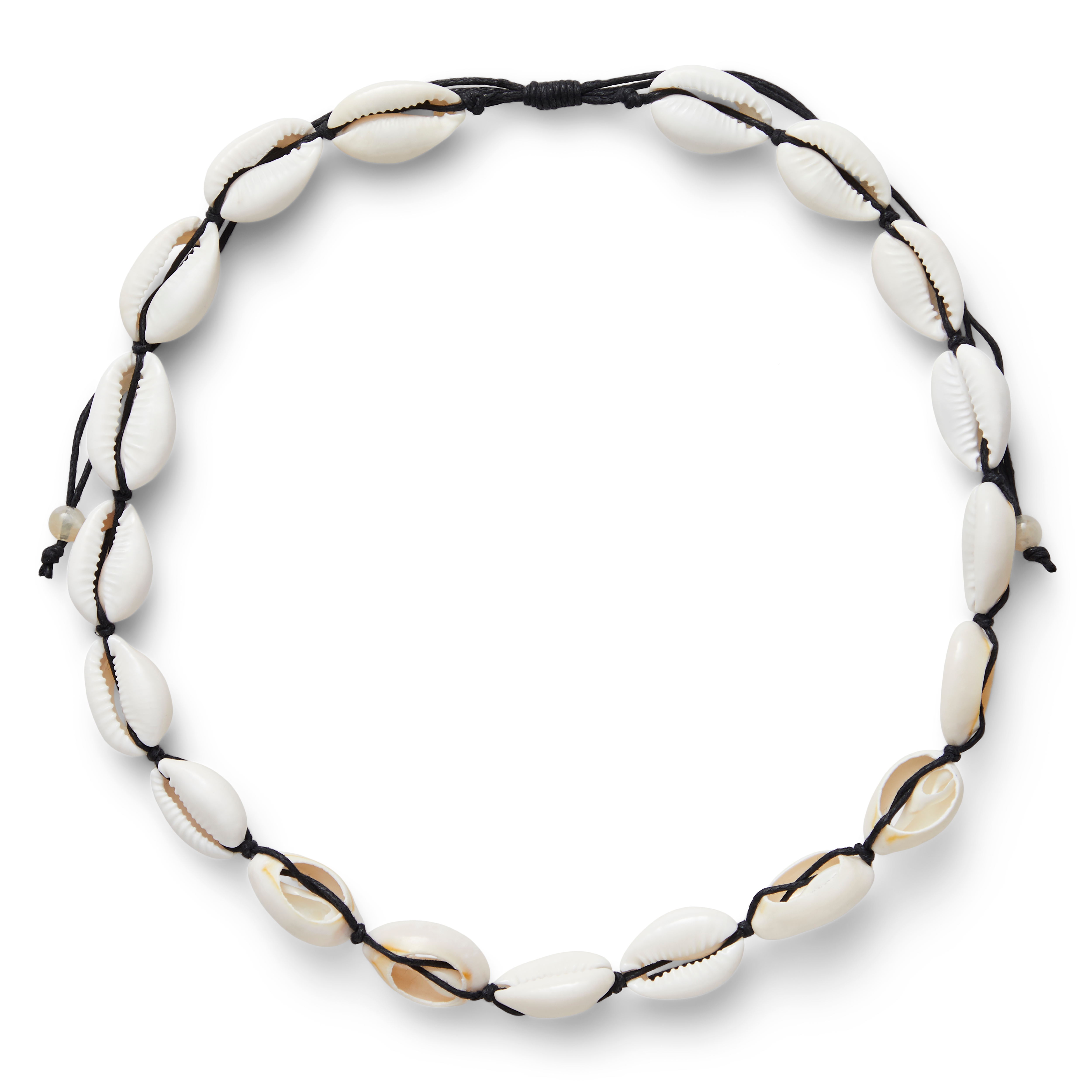 Cowrie | Tide Shell & Sort Bomuldssnor Halskæde - 2