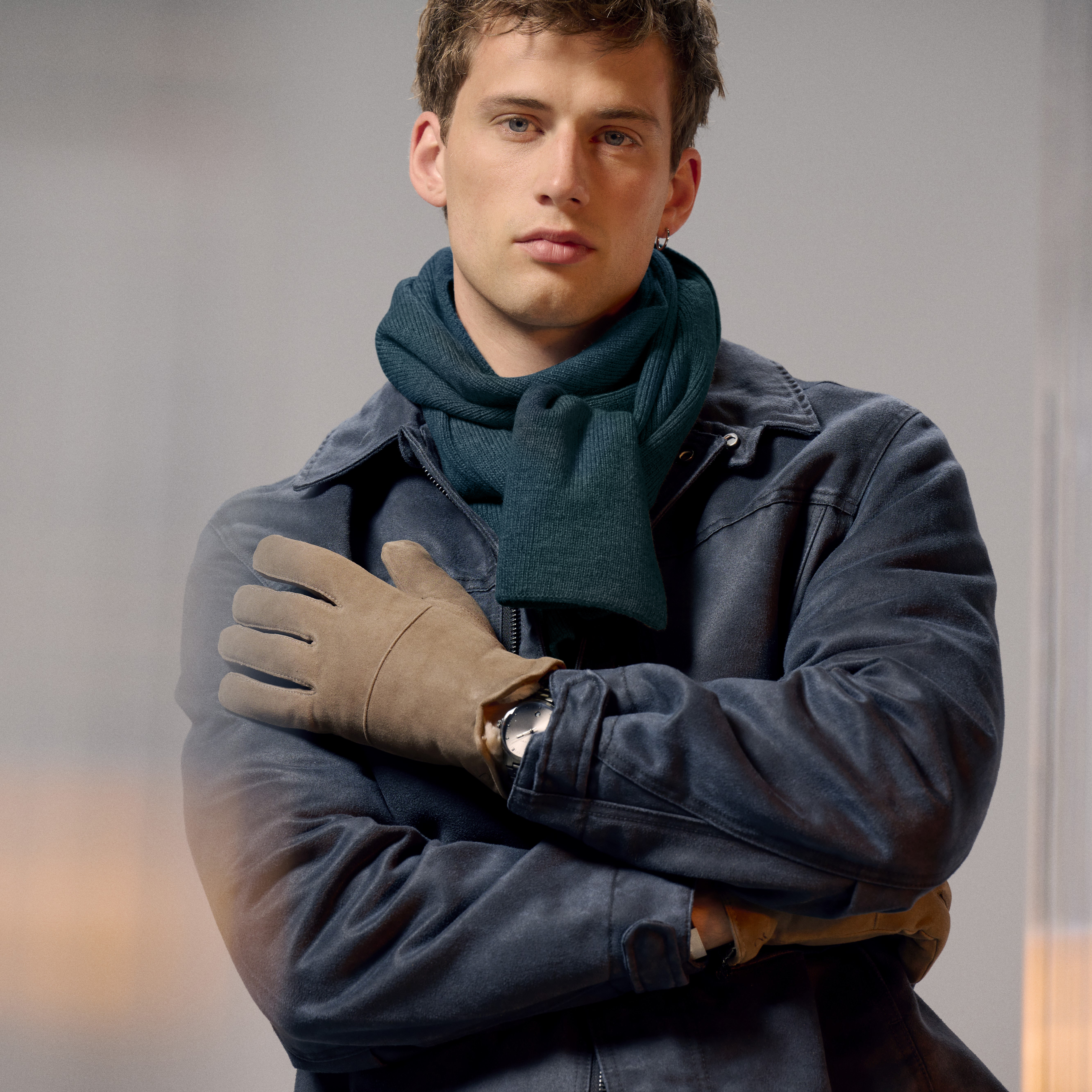 Baltic | ネイビー ファインニット アクリルスカーフ - 2