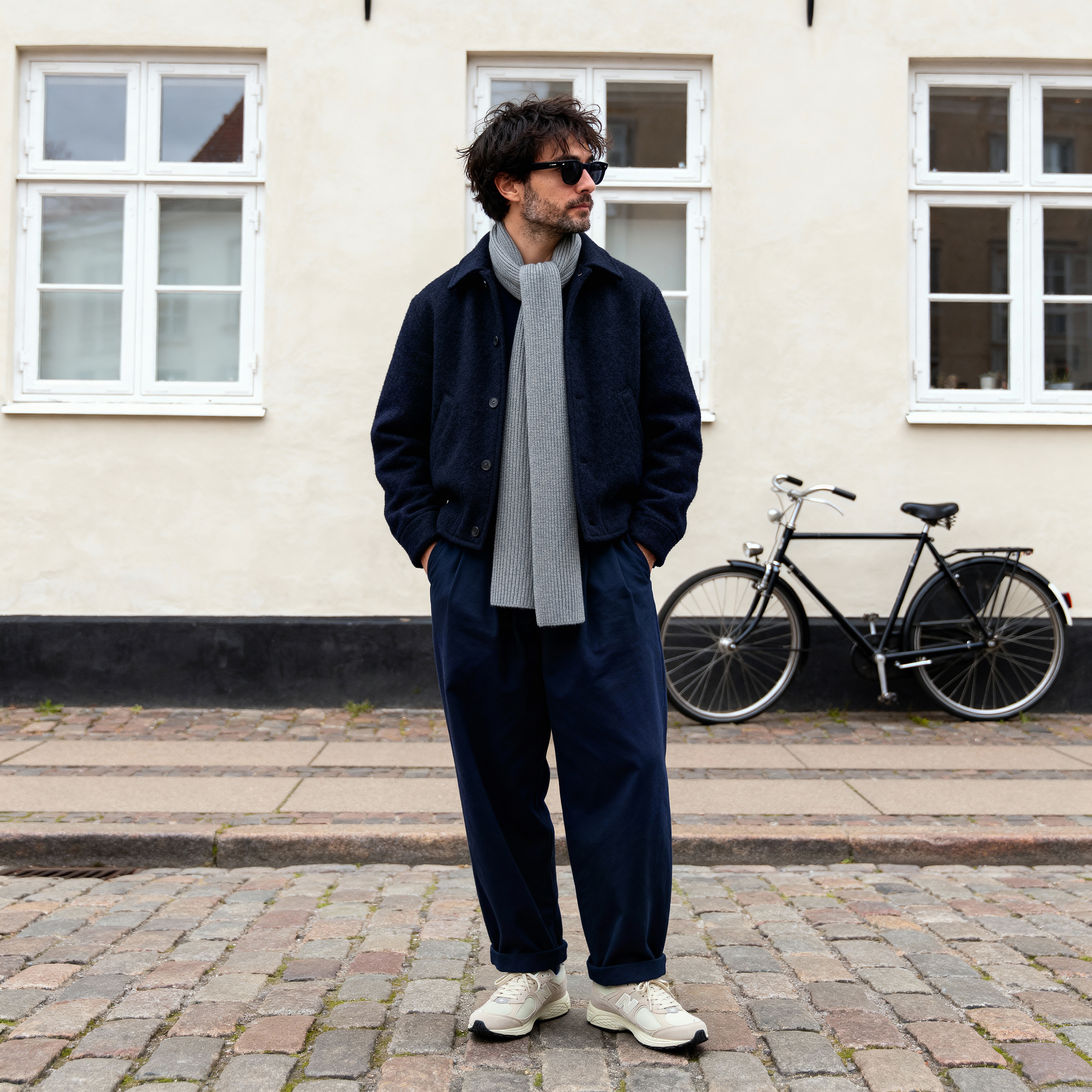 Baltic | Rebrovaný pletený akrylový šál v sivej farbe - 2