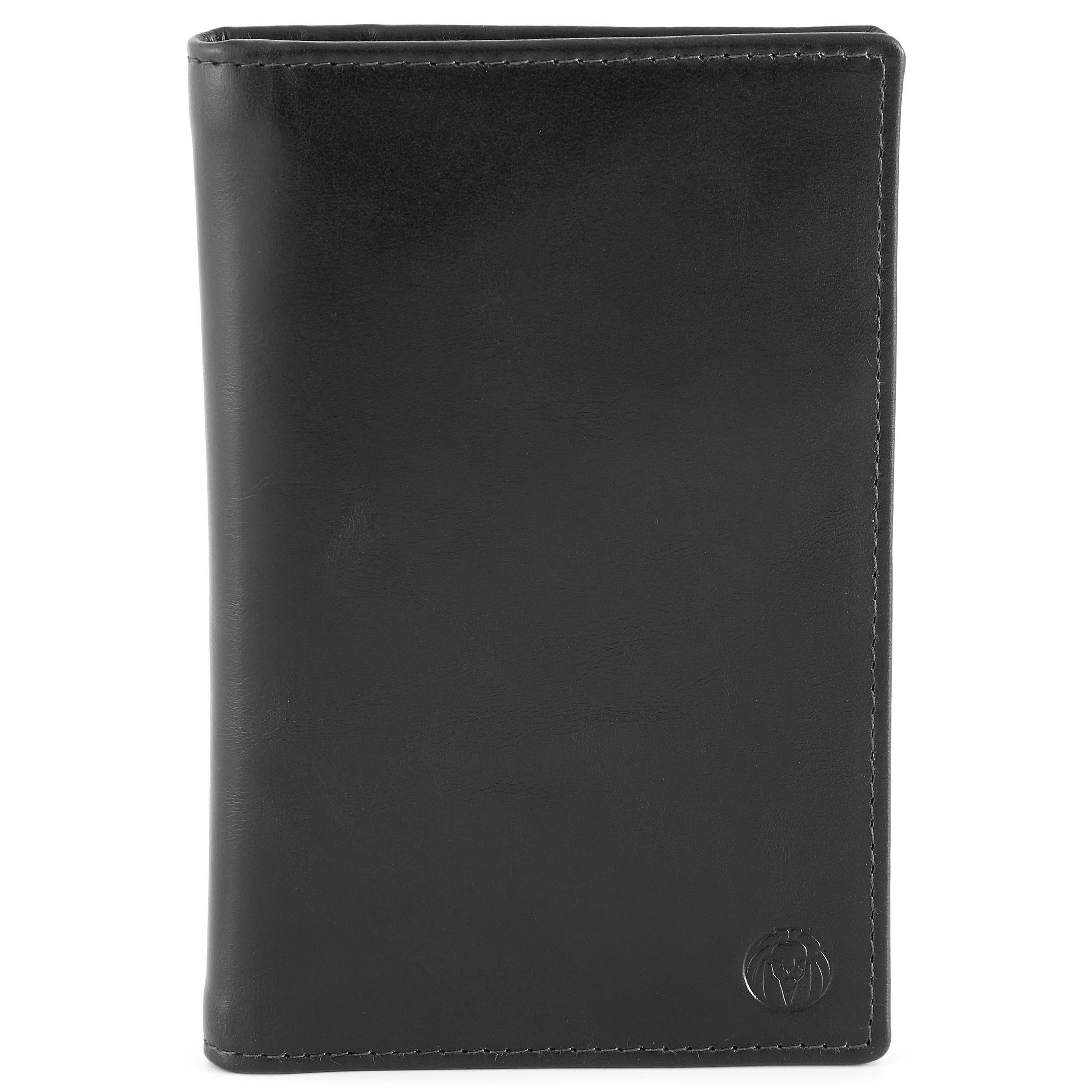 Portefeuille porte-passeport en cuir noir Jasper  - 4