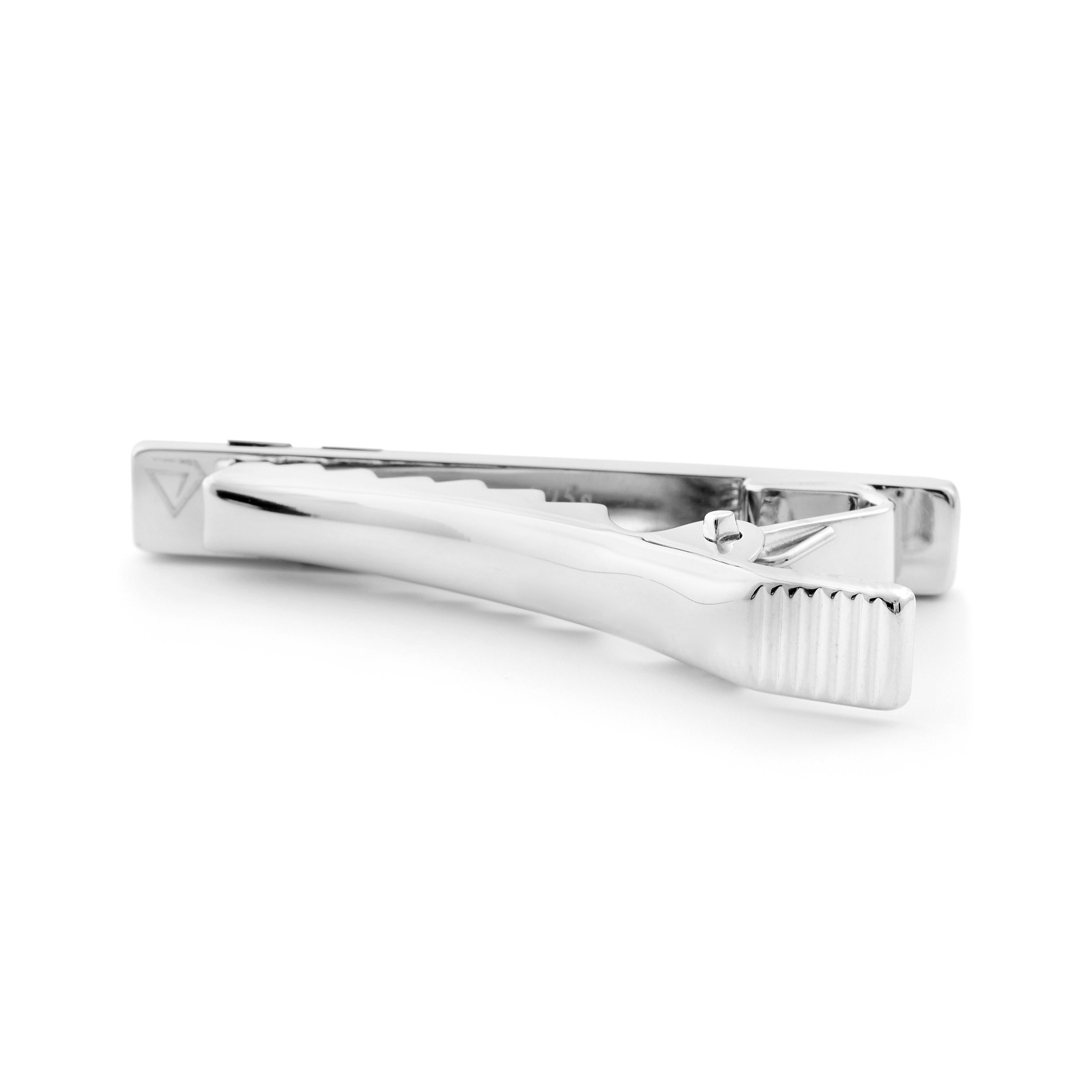 Korte 925 Zilveren Dasspeld met Motief in Zwarte Dwarsstrepen - 2