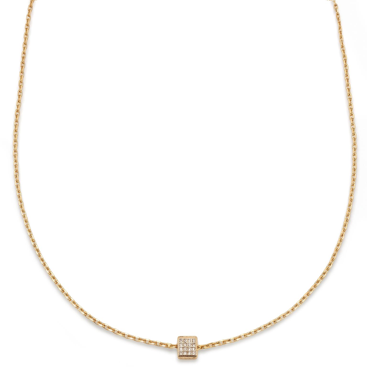 Mediterranean | 14K aranyozott cirkóniás kocka medálos nyaklánc Mediterranean | 14K aranyozott cirkóniás kocka medálos nyaklánc