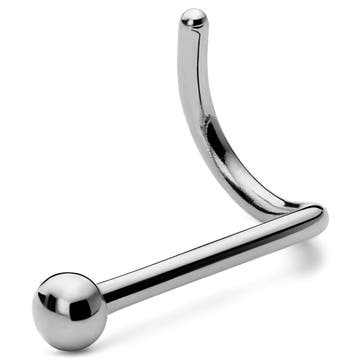6 mm Silver-Tone Ball-Tipped Titanium Spiral Nose Screw 6 mm Silver-Tone Ball-Tipped Titanium Spiral Nose Screw