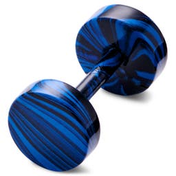 Satago | 6 mm Black & Blue Stainless Steel Faux Plug Stud Earring
