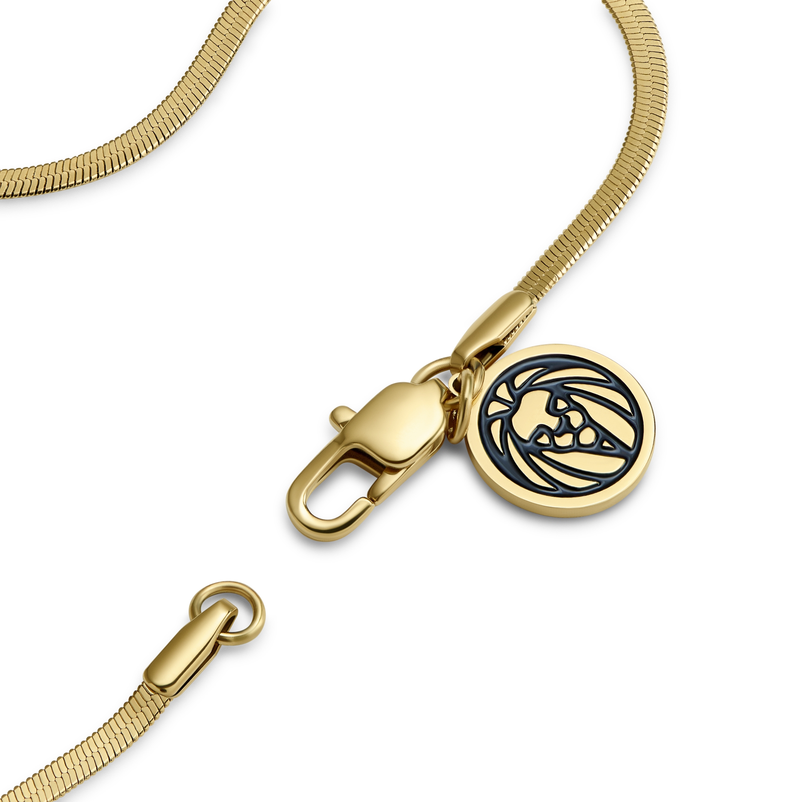 Piatto a Spina di Pesce Catena Bracciale 9ct Placcato Oro Giallo