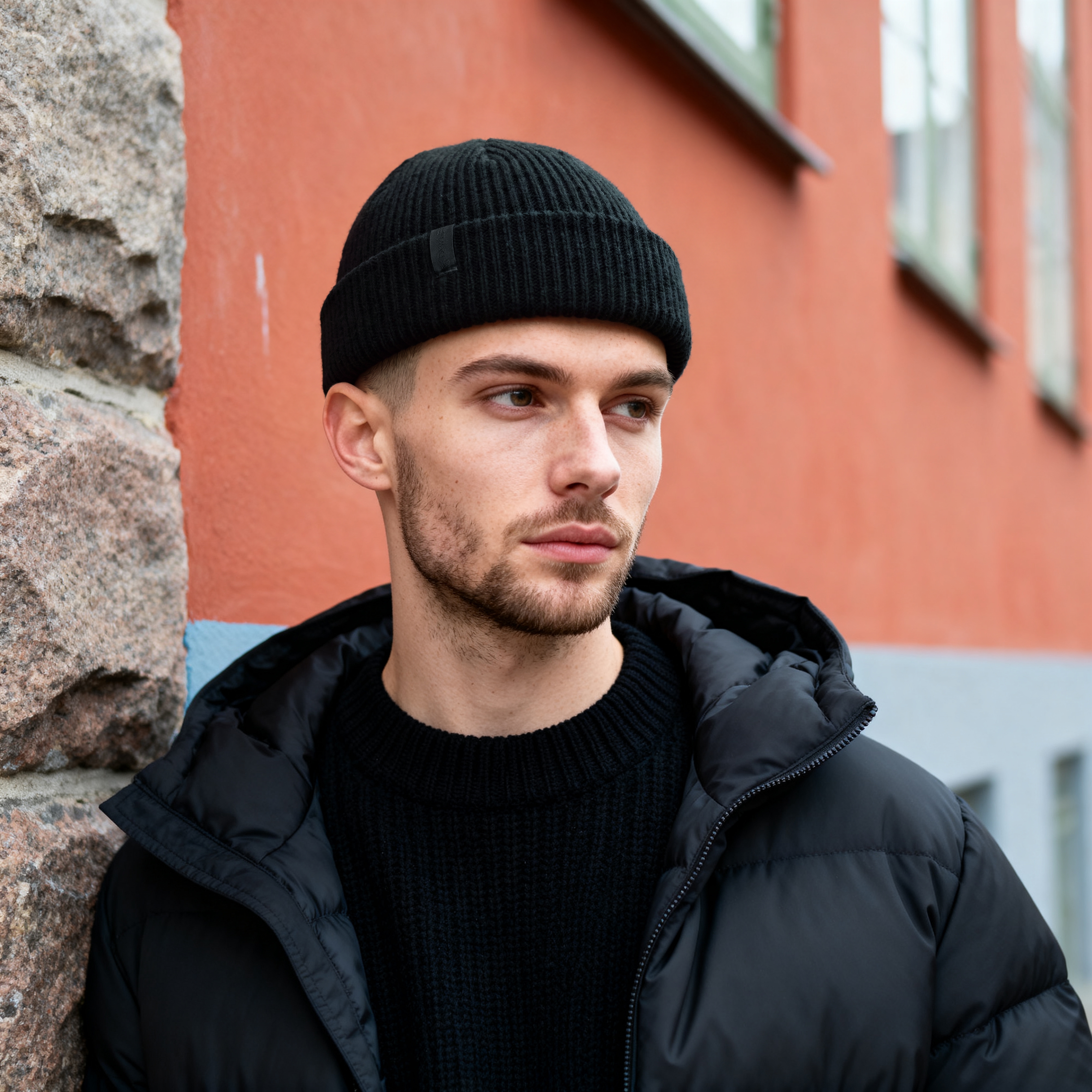 Nordic | Černá rybářská čepice z merino vlny - 3