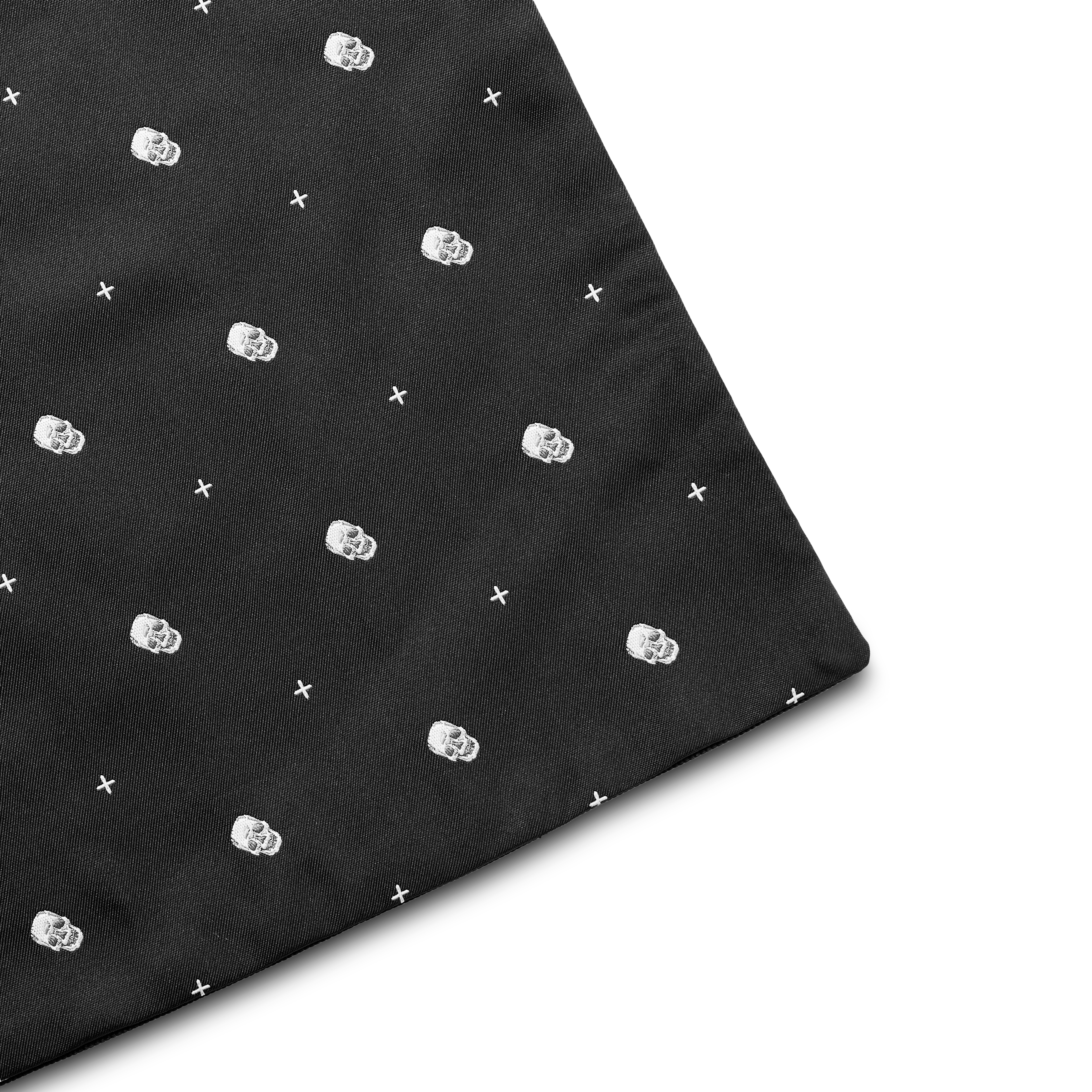 Black & White Skull Pattern Pocket Square - 3