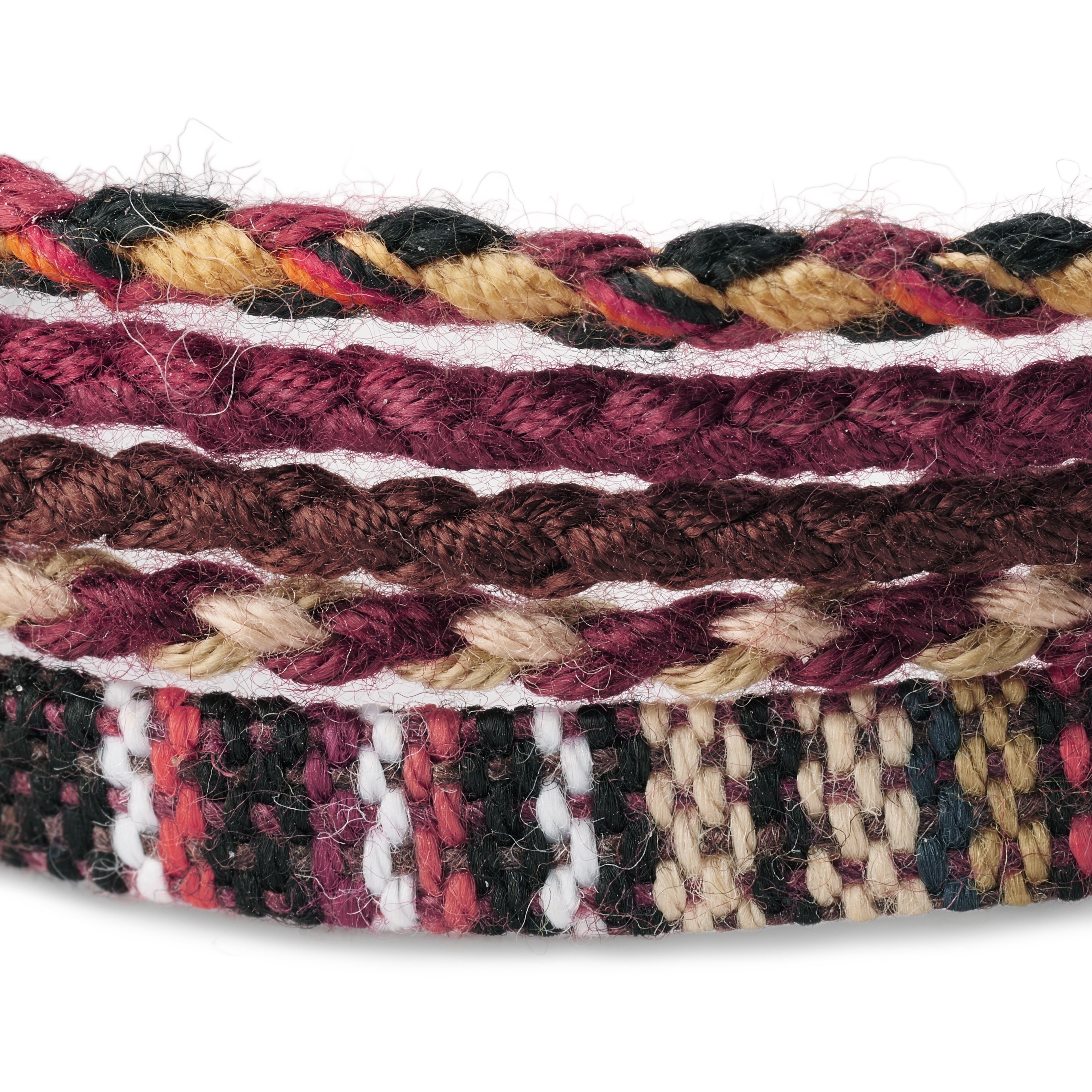 Dark Red Multicolored Textile Surfer Bracelet - 2