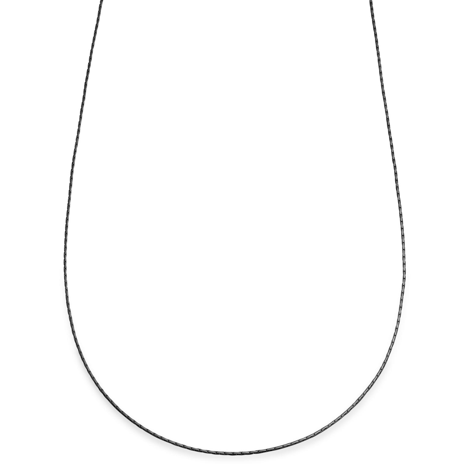 Essentials | 1mm řetízkový náhrdelník s obdélníkovými články v černé barvě gunmetal Essentials | 1mm řetízkový náhrdelník s obdélníkovými články v černé barvě gunmetal
