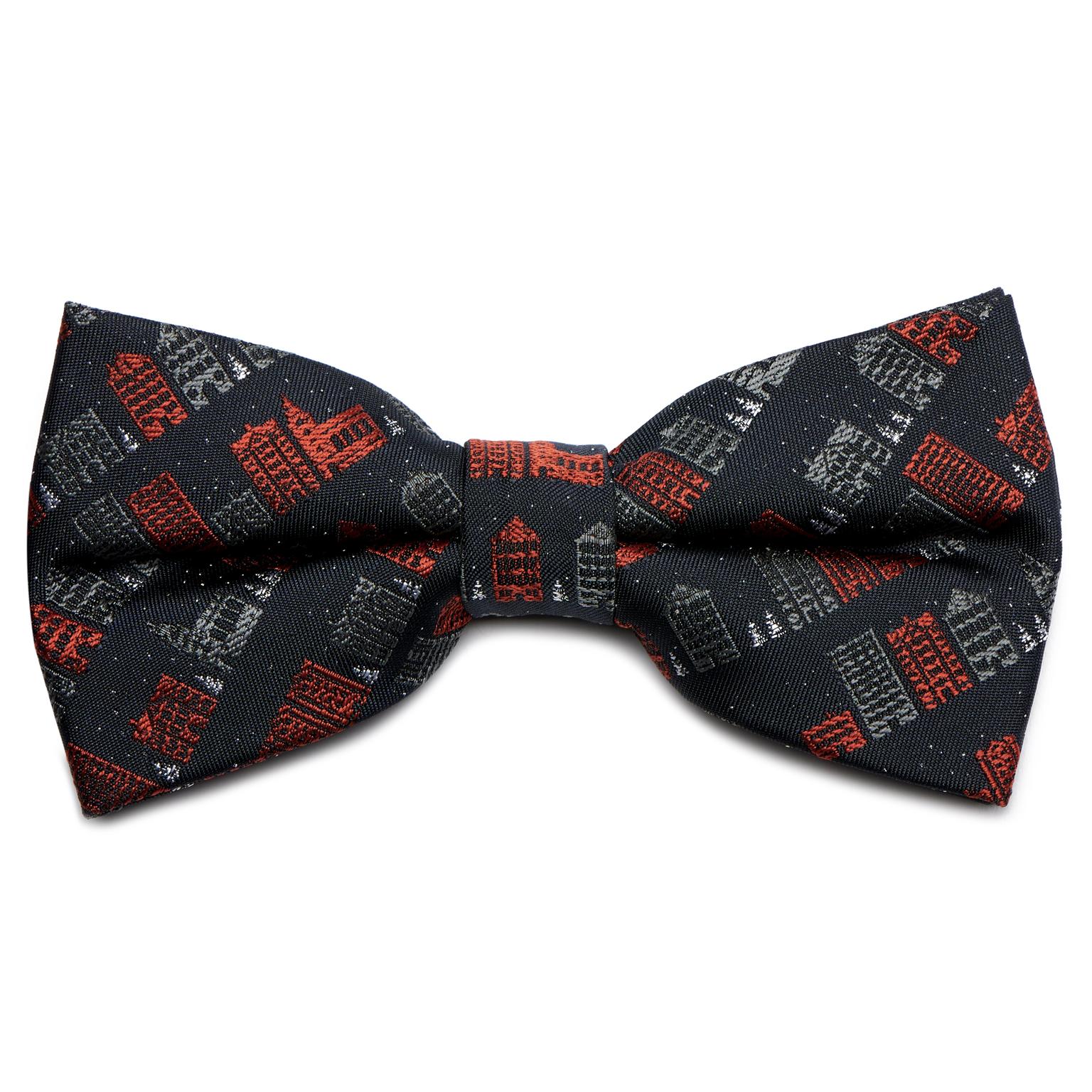 Nœud papillon gris foncé à motif ''féerie hivernale'' Nœud papillon gris foncé à motif ''féerie hivernale''