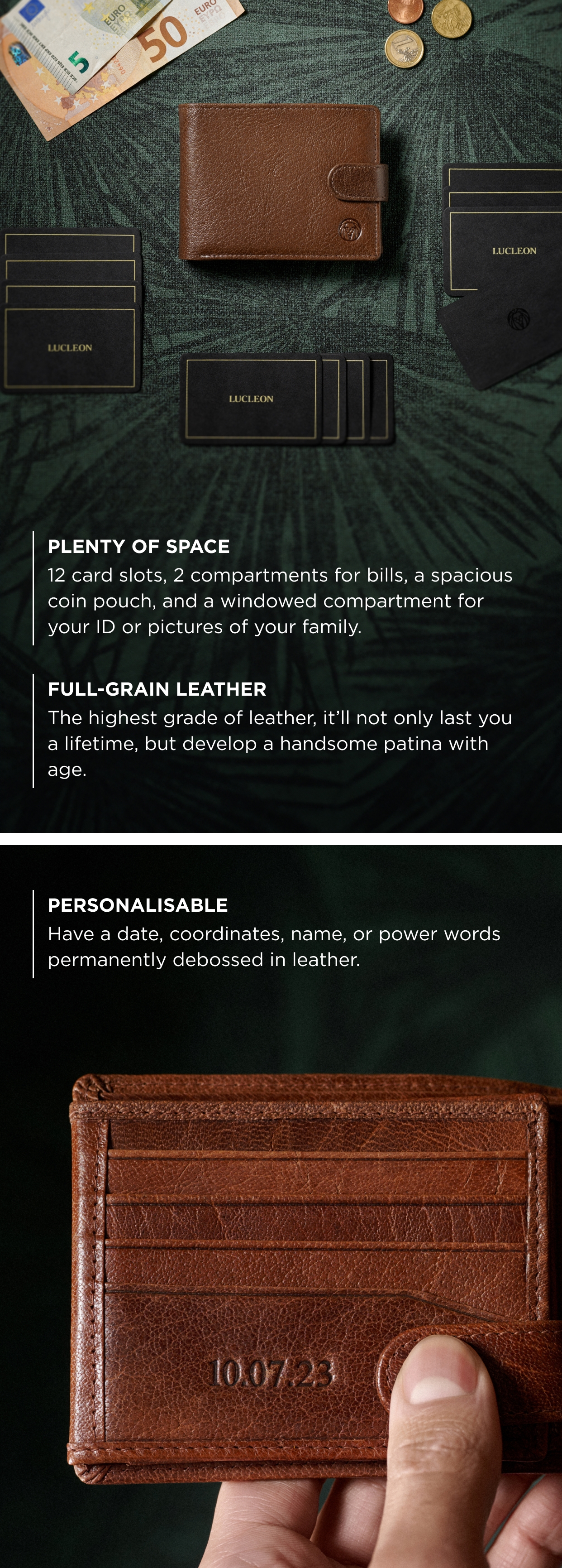 Brown Ergonomic California Leather Wallet | In stock! | Lucleon