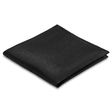Pochette de costume noire en sergé de soie