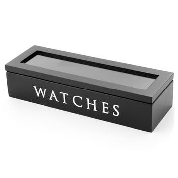 Cutie pentru ceasuri din lemn neagră - 5 ceasuri