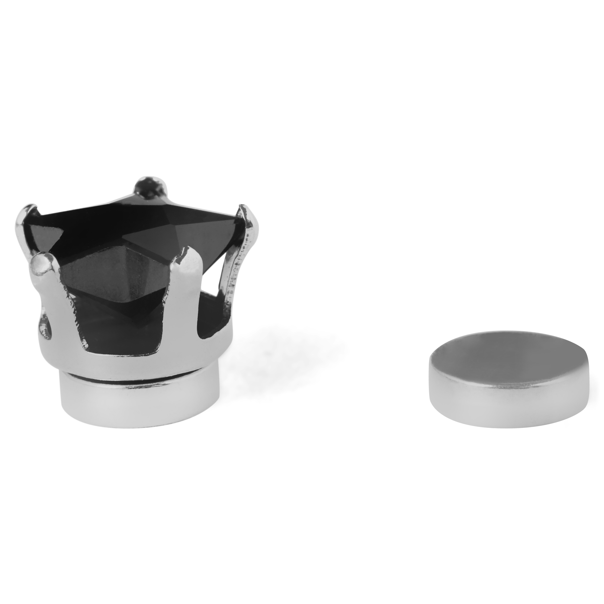 6 mm Small Black Crystal Star Magnetic Earring - 2