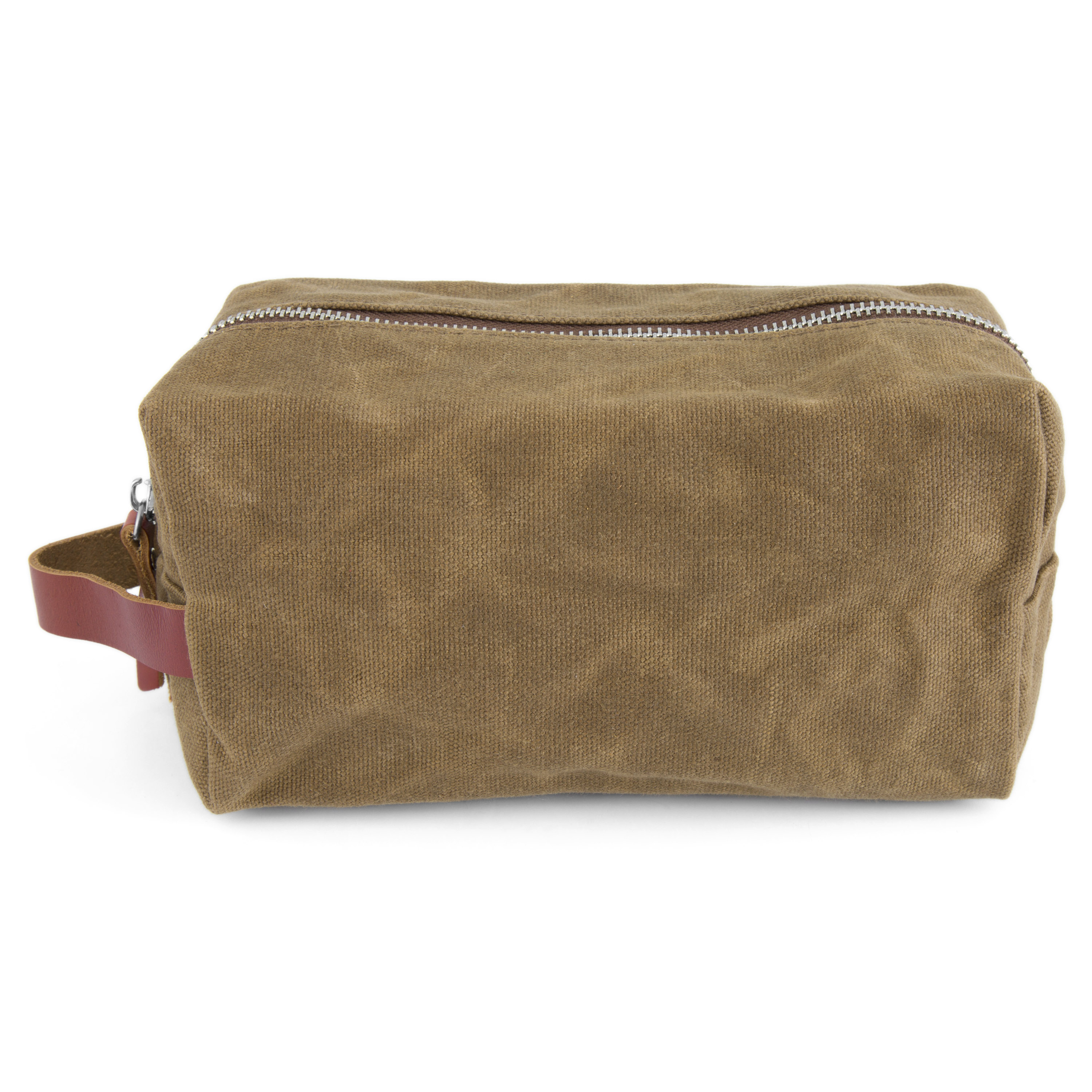 Khaki Finch Toalettmappe av Vokset Kanvas - 5