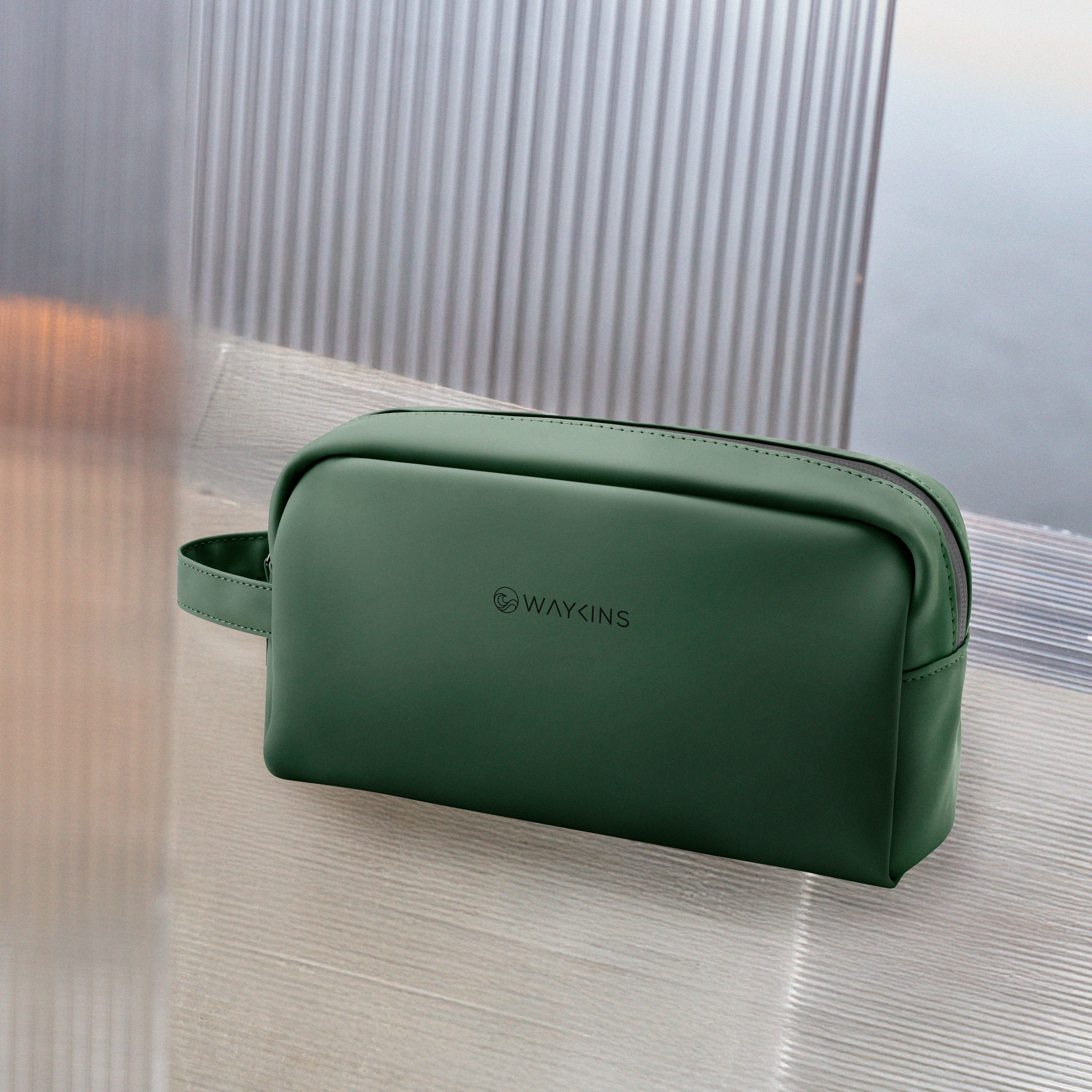 Horizon | Maslinasto zelena vodootporna toaletna torbica - 2