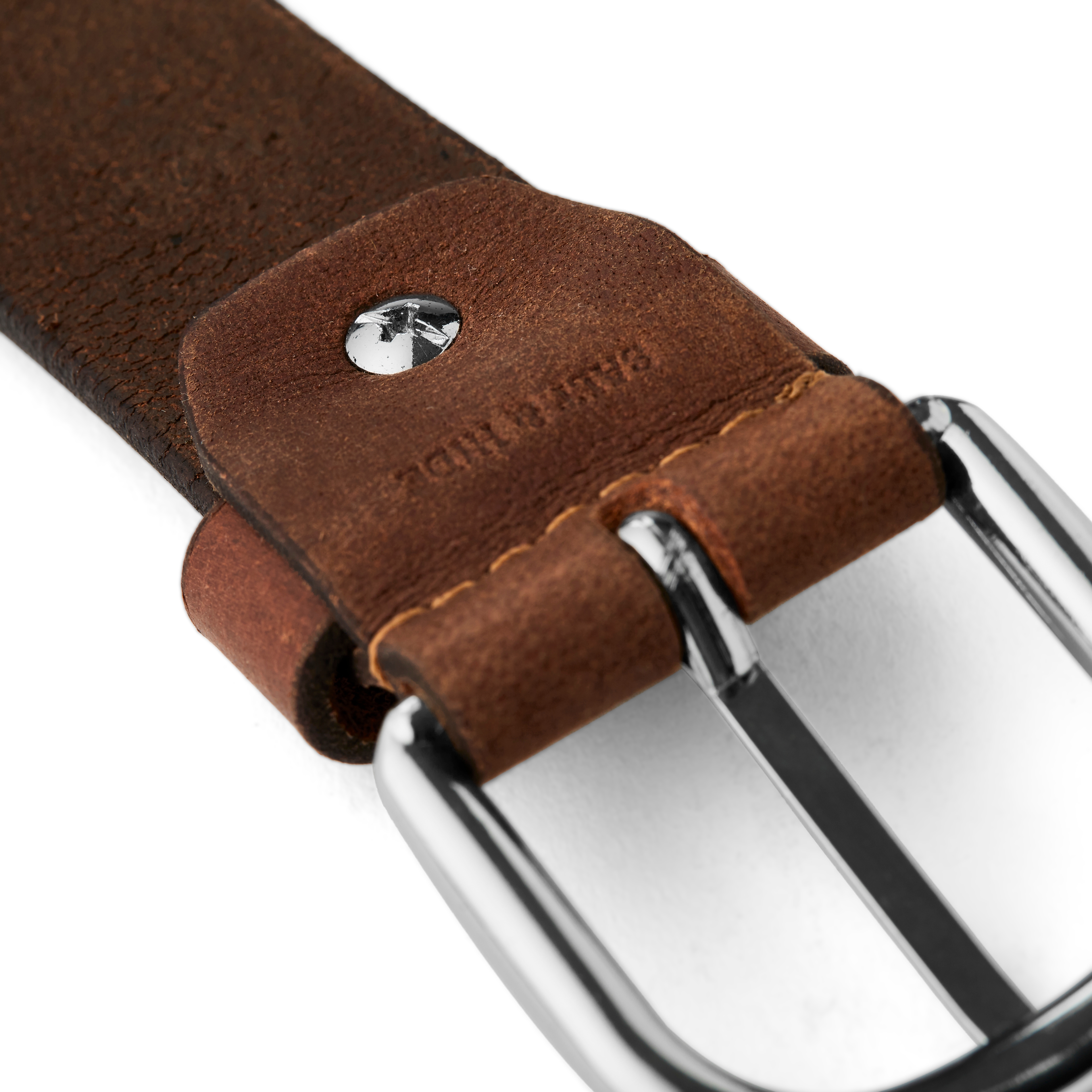 Καφέ Δερμάτινη Ζώνη Sol - 4