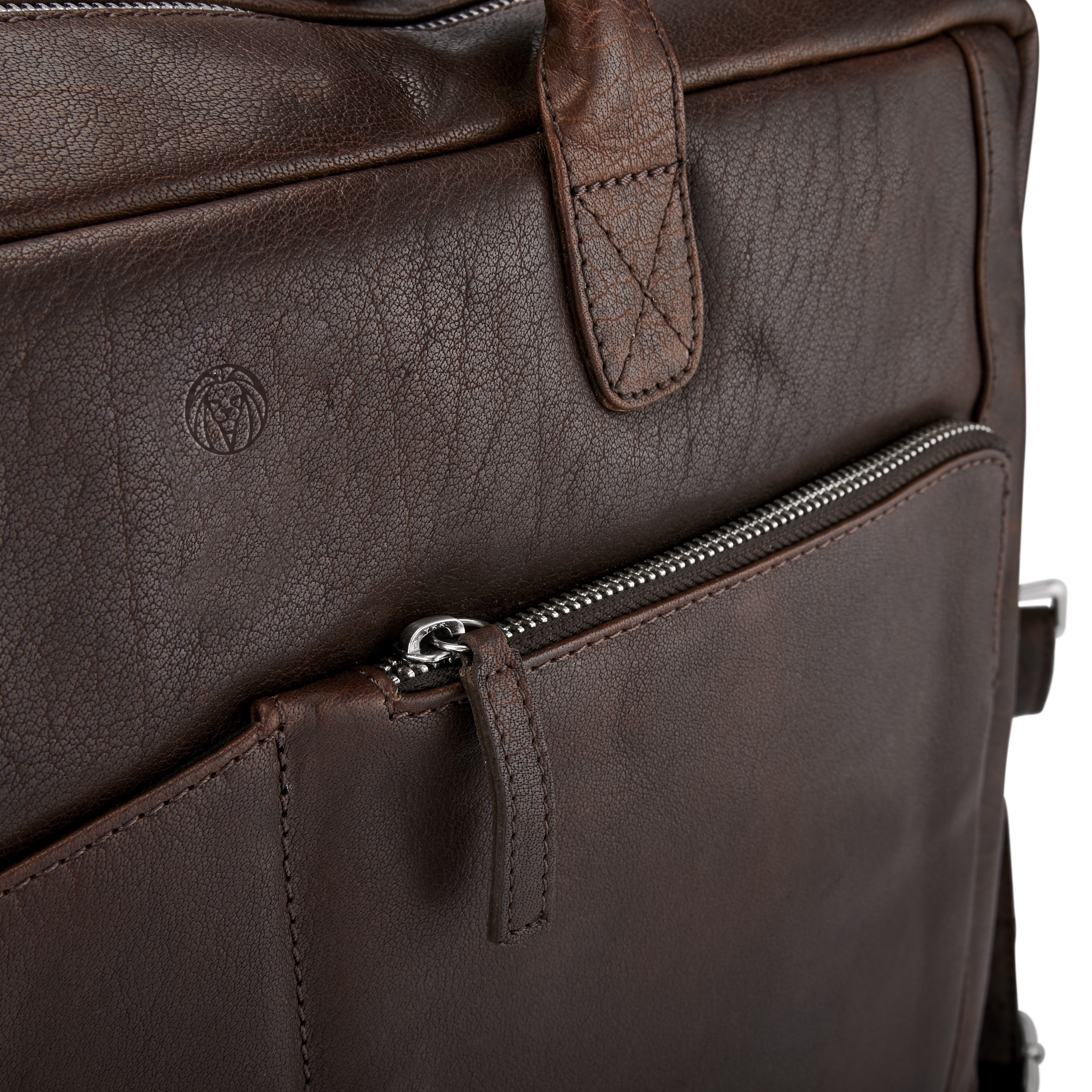 Montreal Classic Braune Leder Laptoptasche - 11