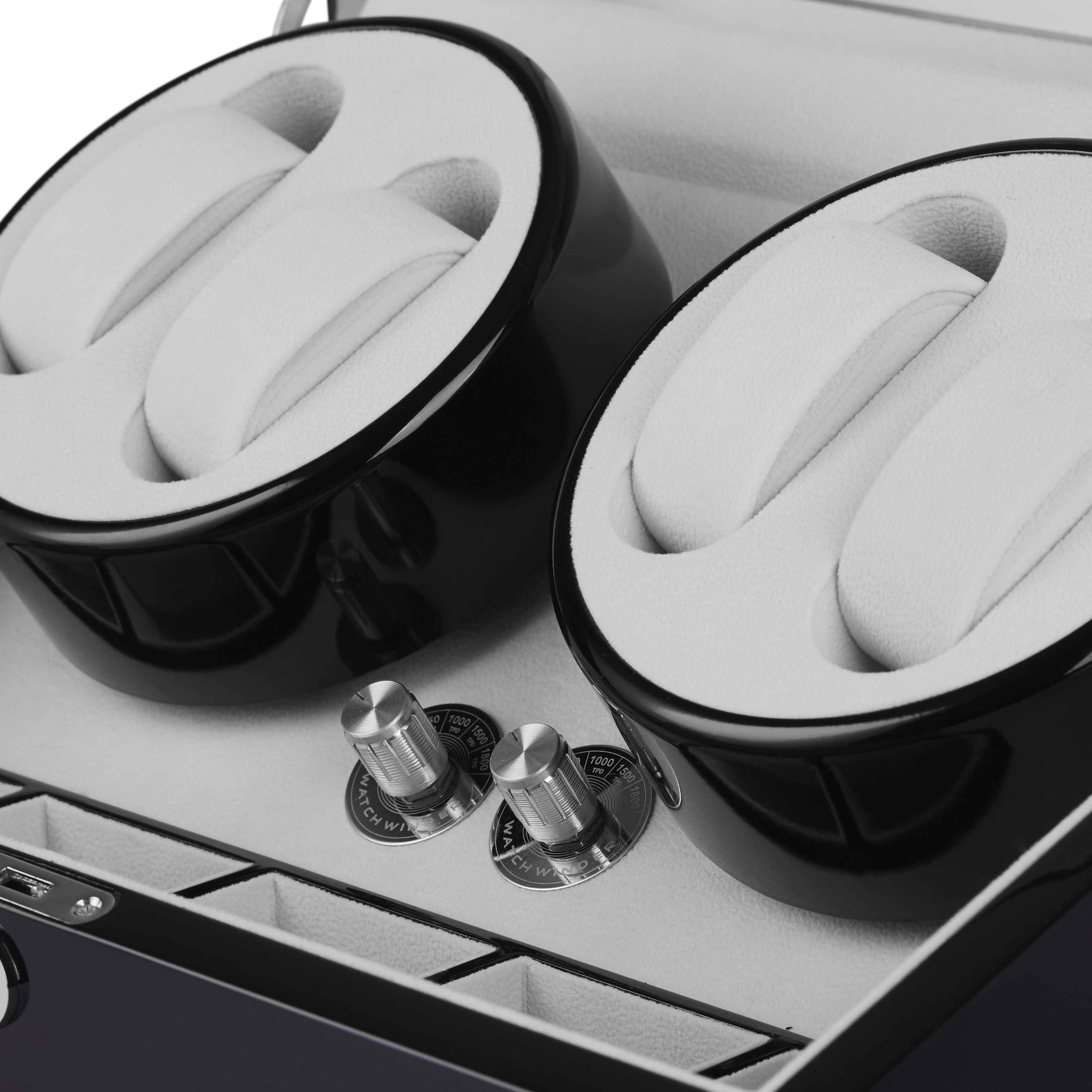 Gepolijste Zwarte Roterende Horlogebox - 9 horloges - 5